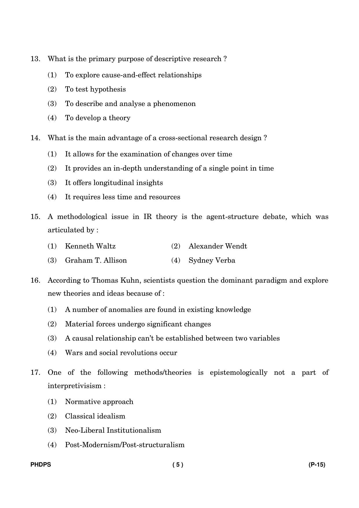 IGNOU PhD Entrance Test Ph. D. (Political Science) Entrance Test, July, 2023 Question Paper - Page 6