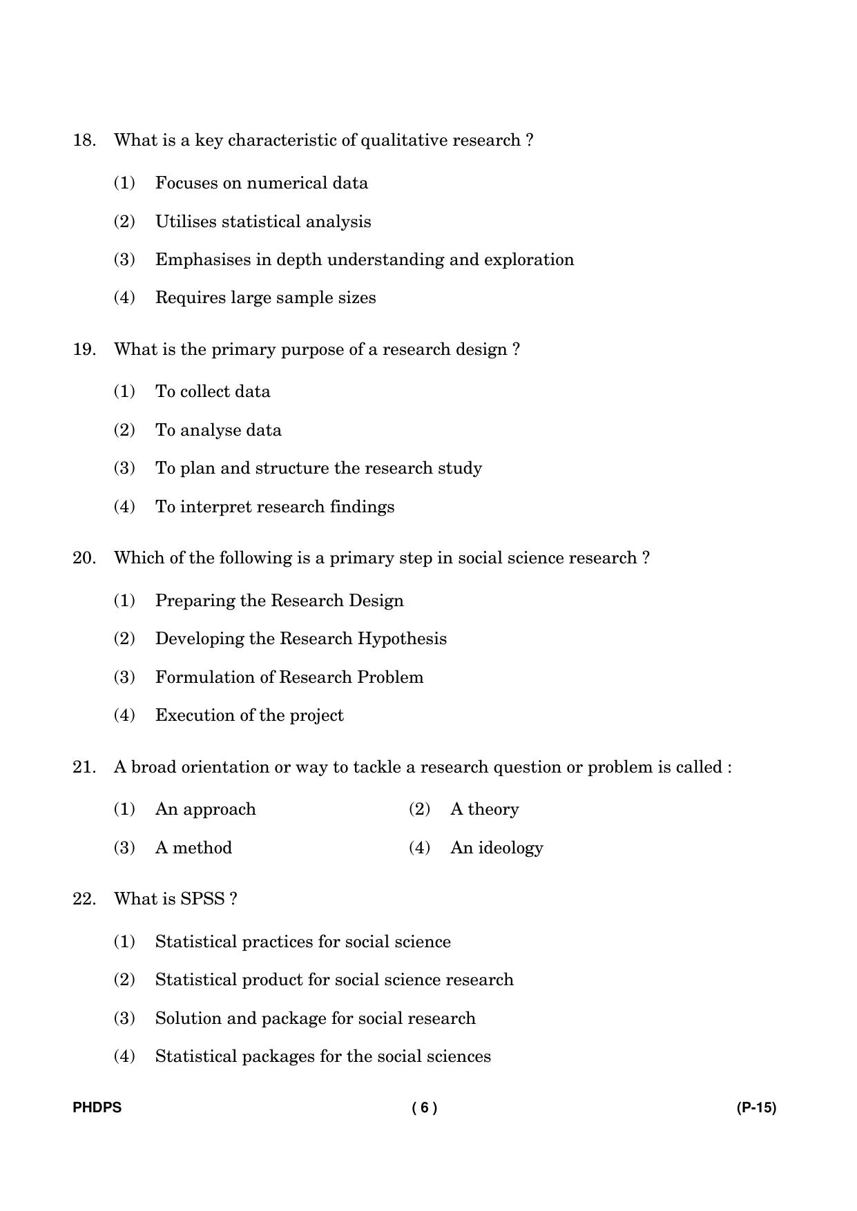 IGNOU PhD Entrance Test Ph. D. (Political Science) Entrance Test, July, 2023 Question Paper - Page 7
