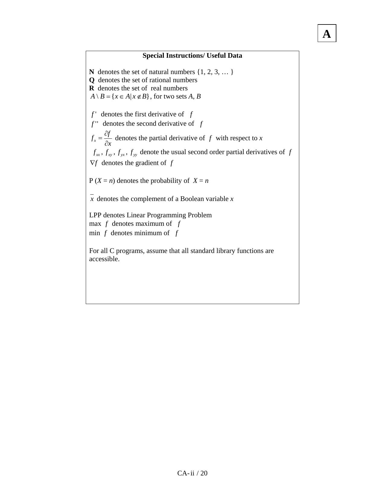 JAM 2011: CA Question Paper - Page 2