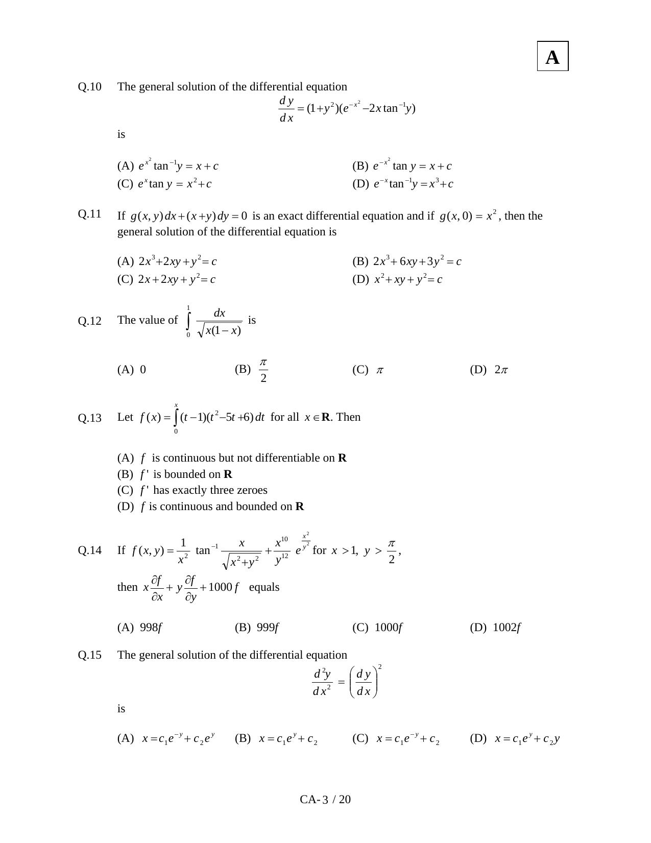 JAM 2011: CA Question Paper - Page 5