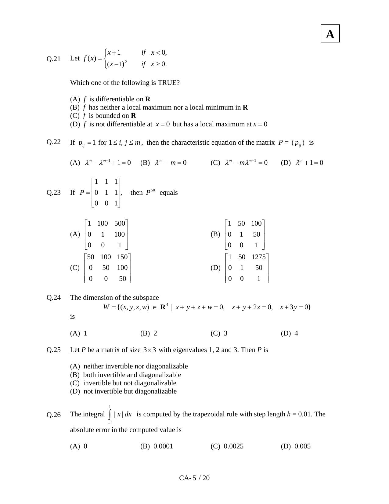 JAM 2011: CA Question Paper - Page 7