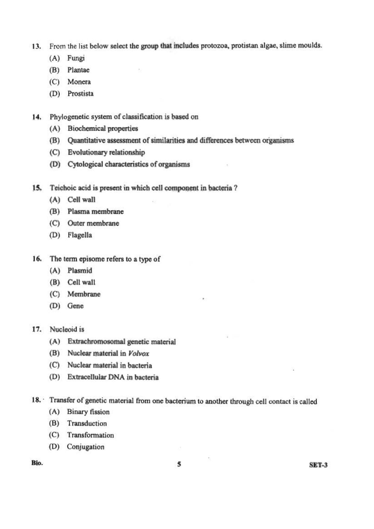 OJEE 2013 Biology Set 3 Question Paper - Page 3