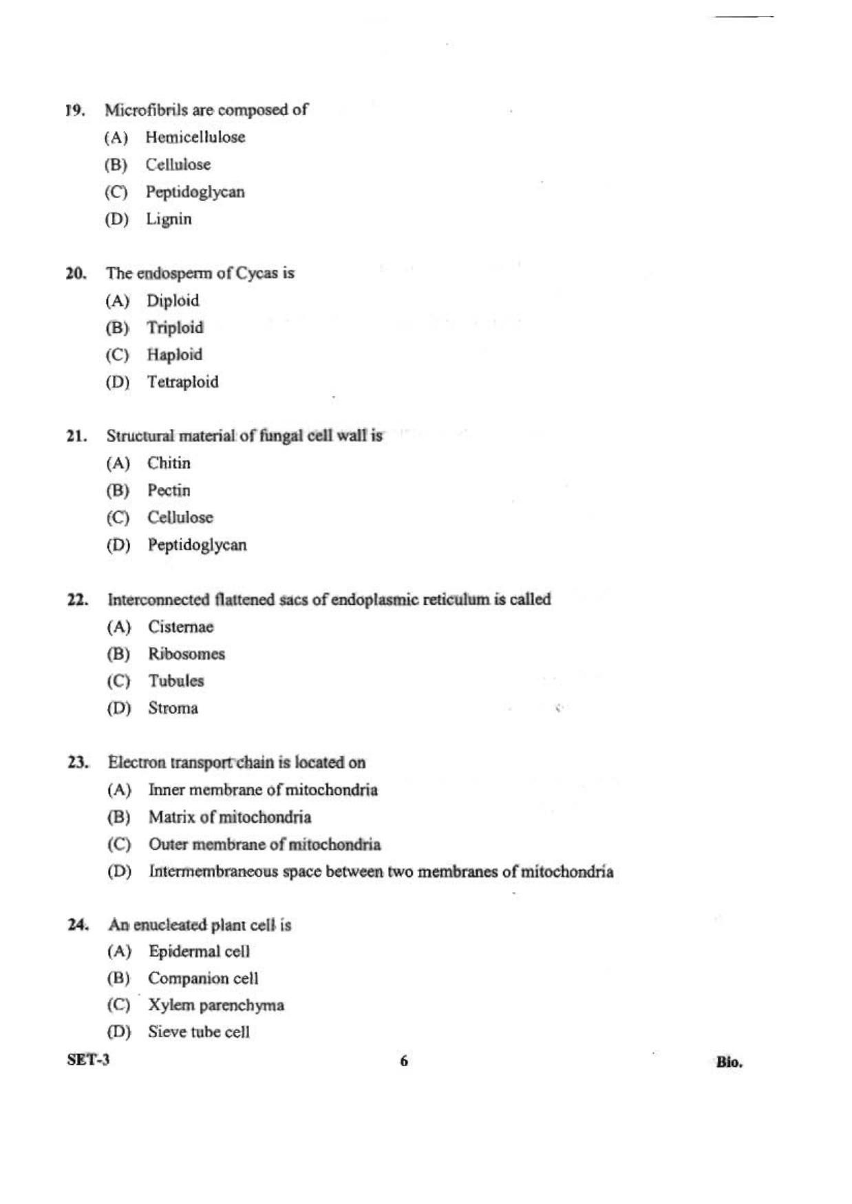 OJEE 2013 Biology Set 3 Question Paper - Page 4