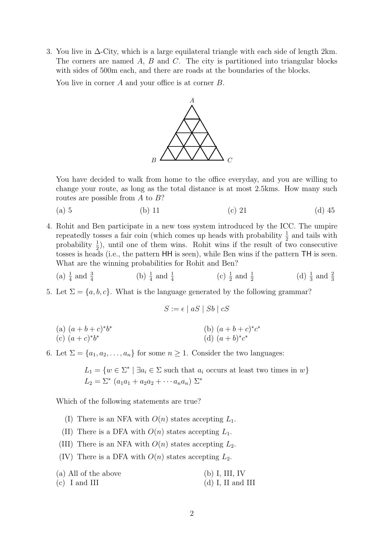 MSc/Ph.D. Computer Science 2024 Question Paper - Page 2