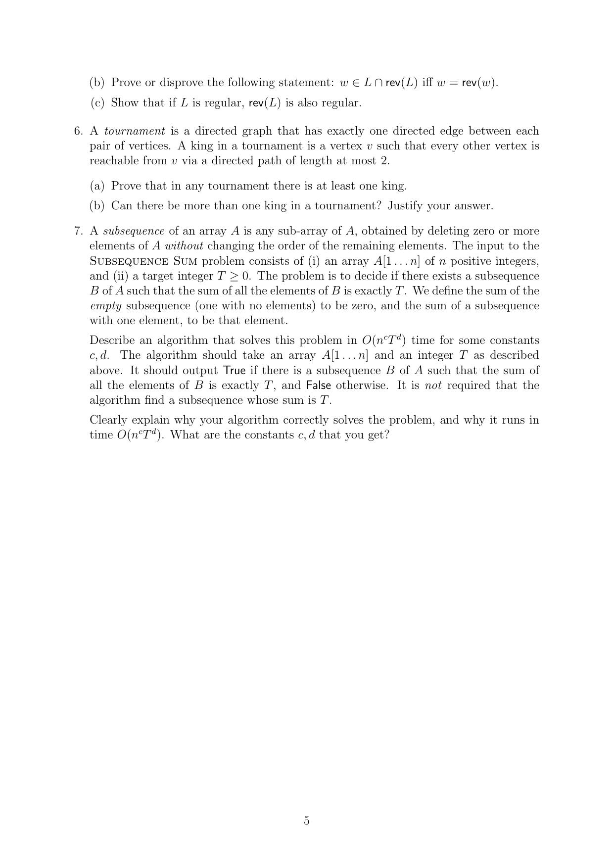 MSc/Ph.D. Computer Science 2024 Question Paper - Page 5