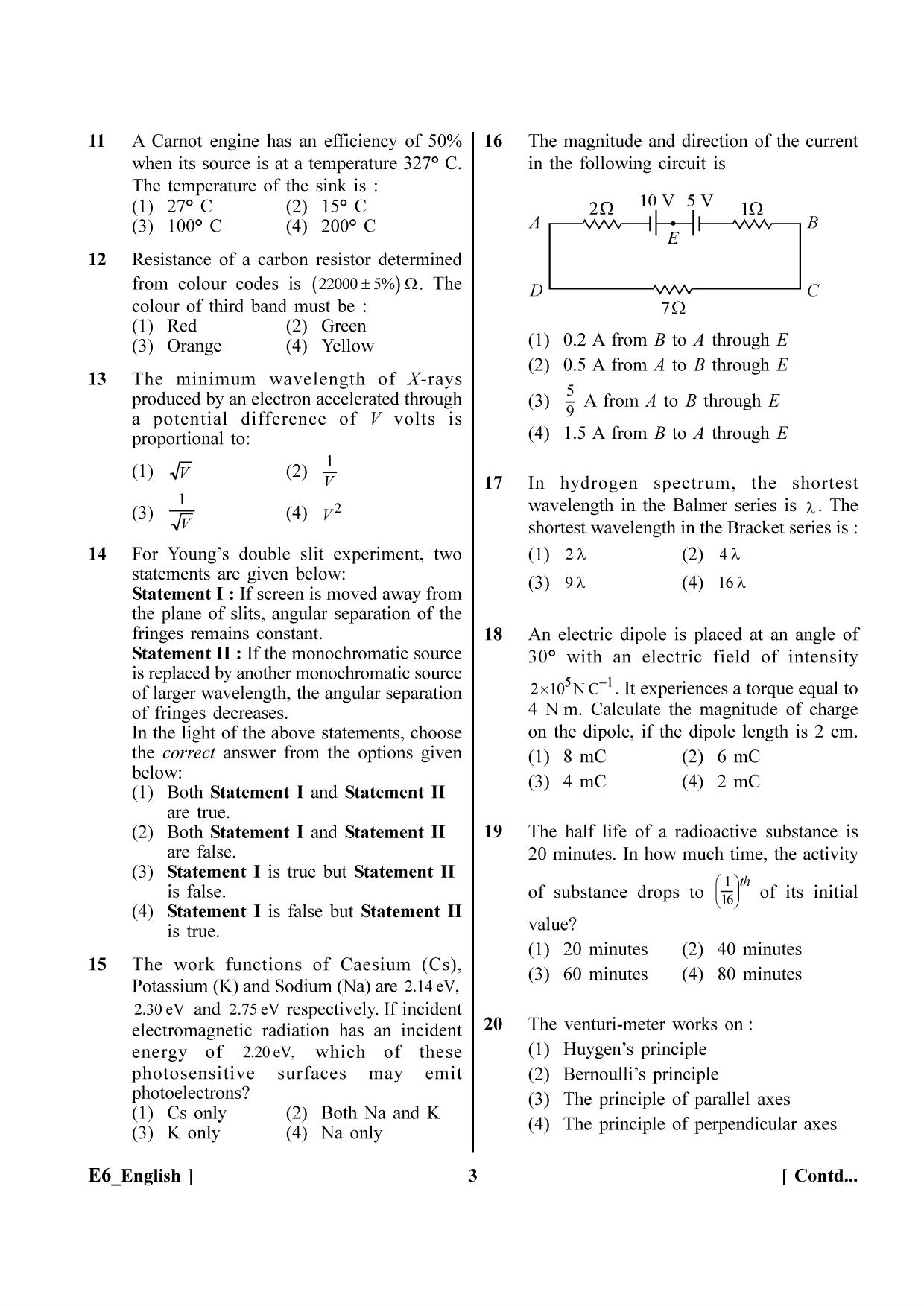 NEET 2023 E6 Question Paper - Page 3