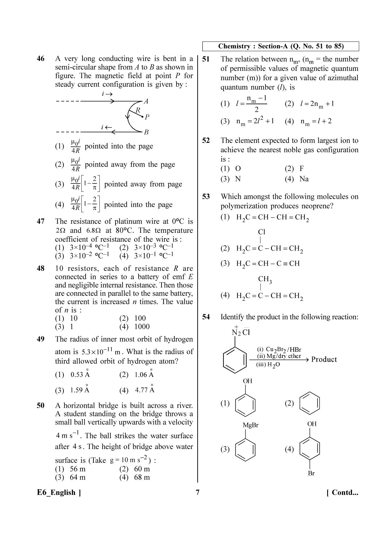 NEET 2023 E6 Question Paper - Page 7