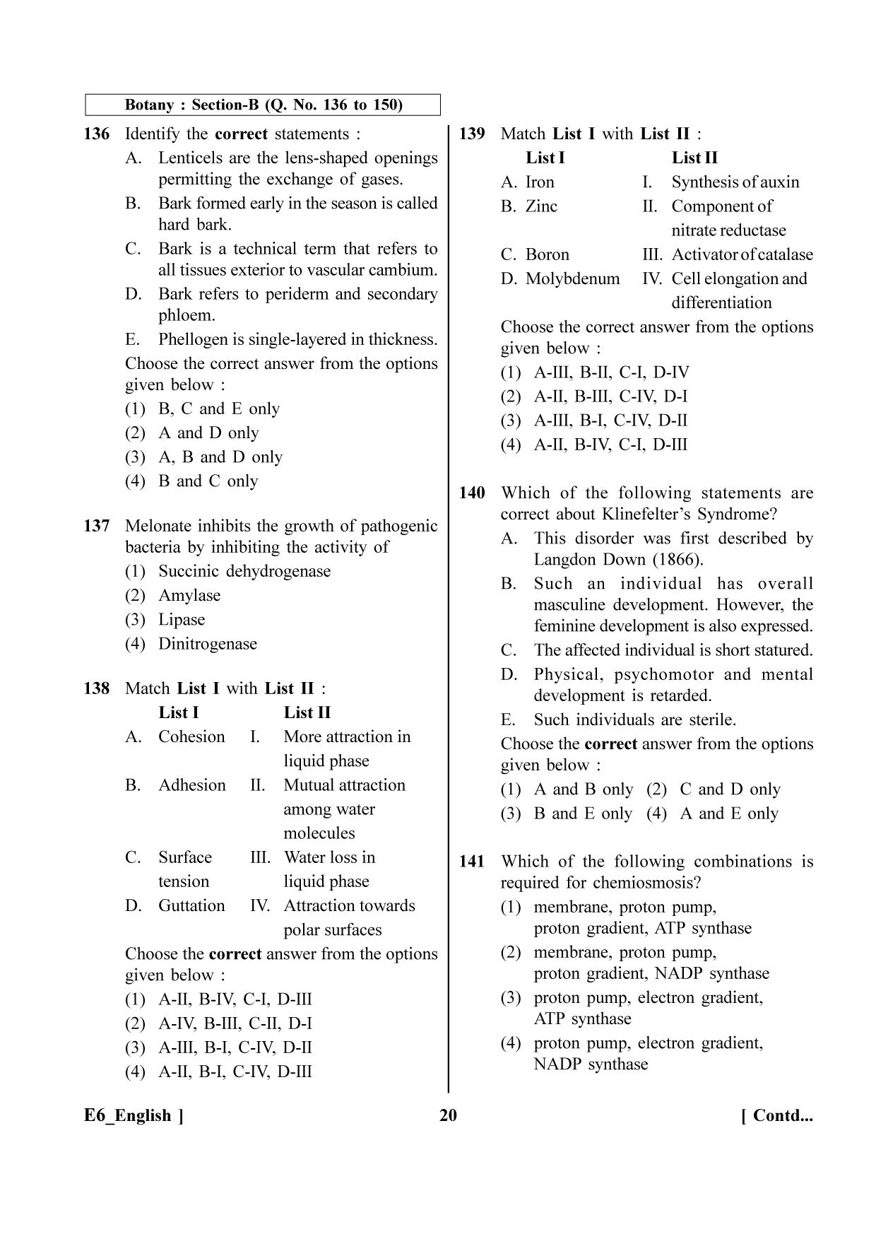 NEET 2023 E6 Question Paper - Page 20