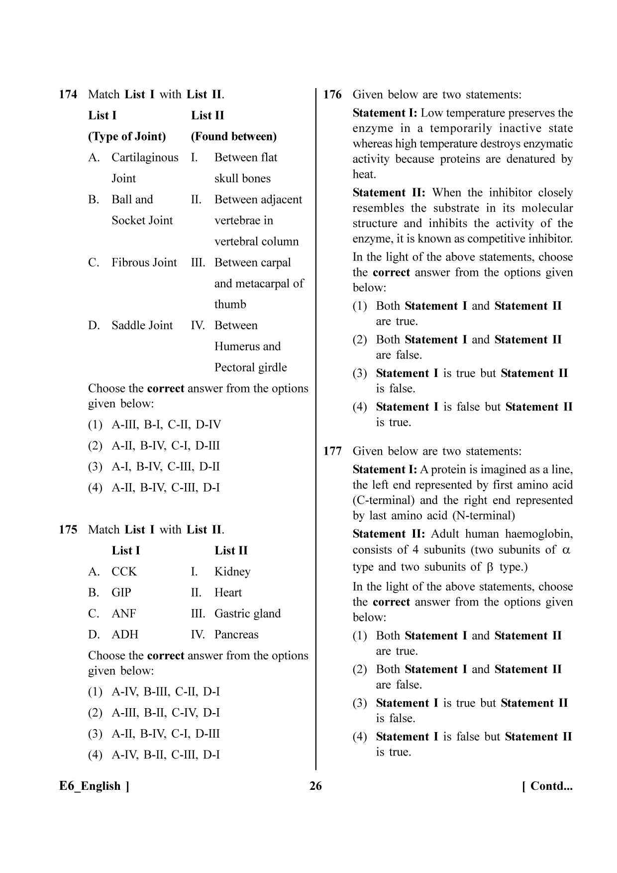 NEET 2023 E6 Question Paper - Page 26