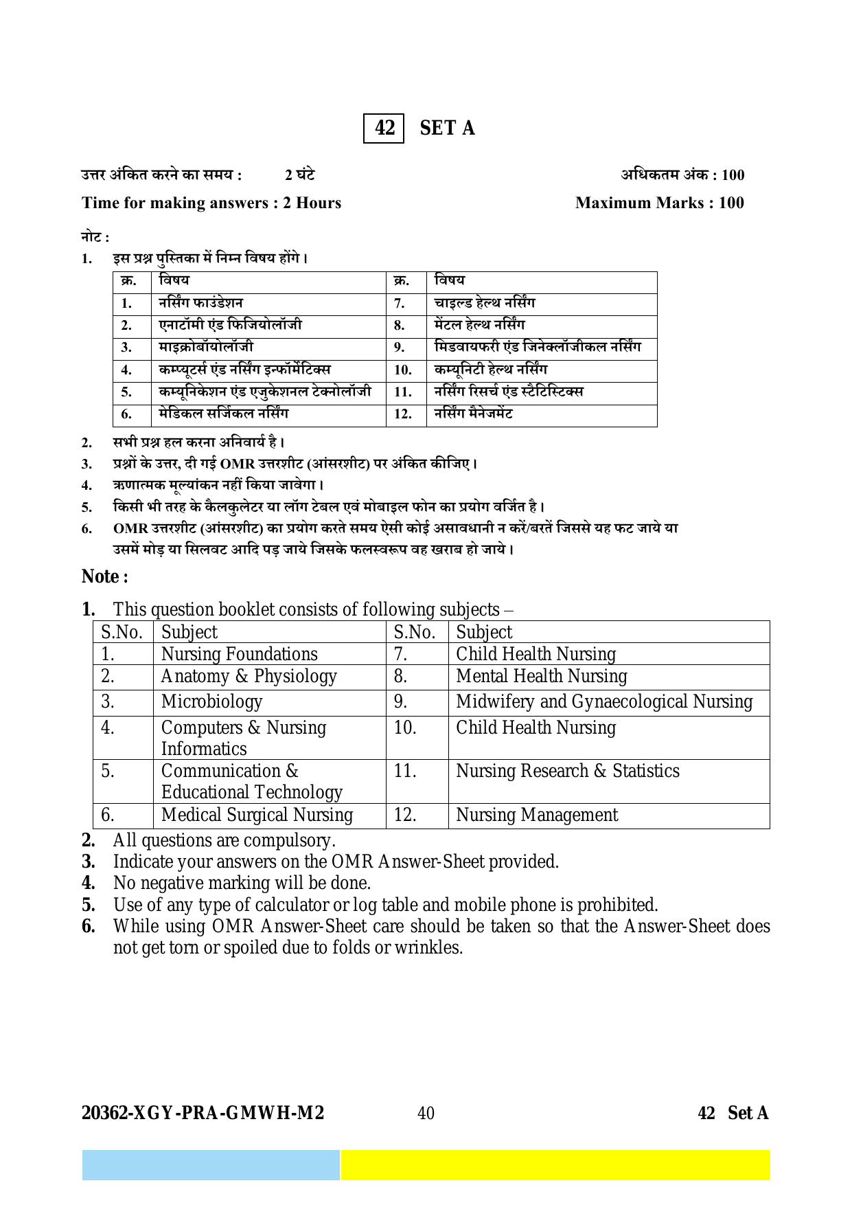 CG M.Sc Nursing 2023 Question Paper - Page 40