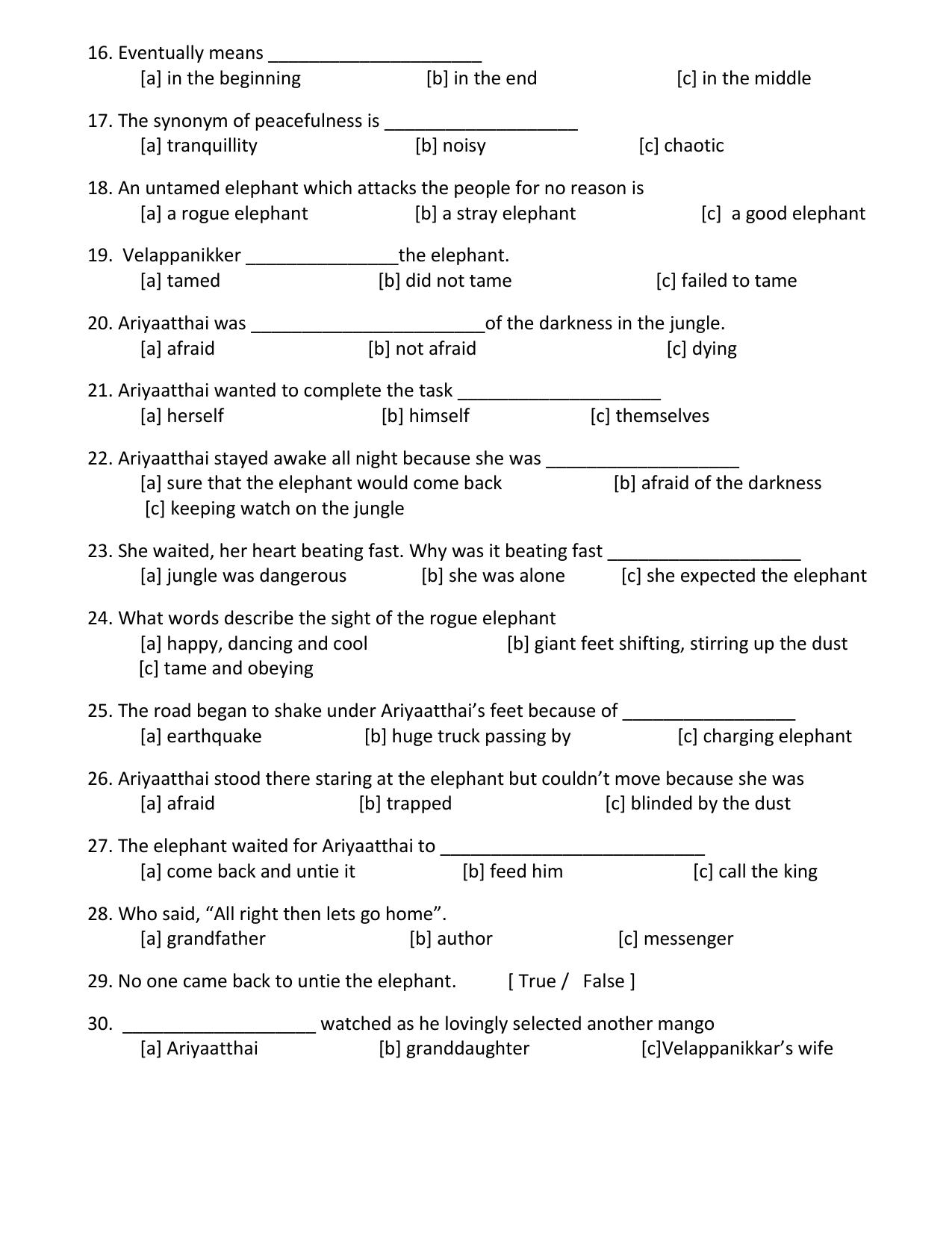 Worksheet for Class 4 English Assignment 56 The Resting Hill - Page 2
