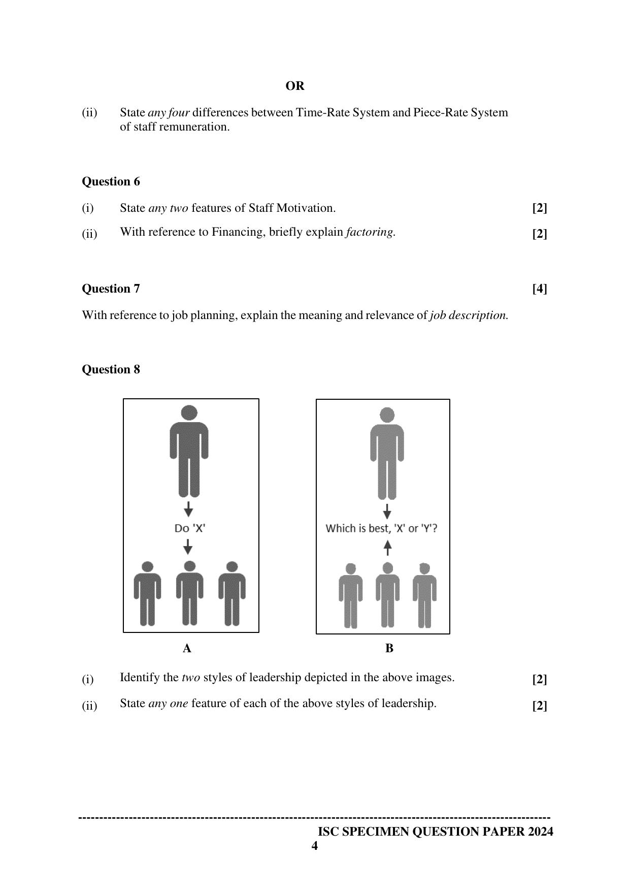 ISC Class 12 2024 Business Studies Sample Paper - Page 4