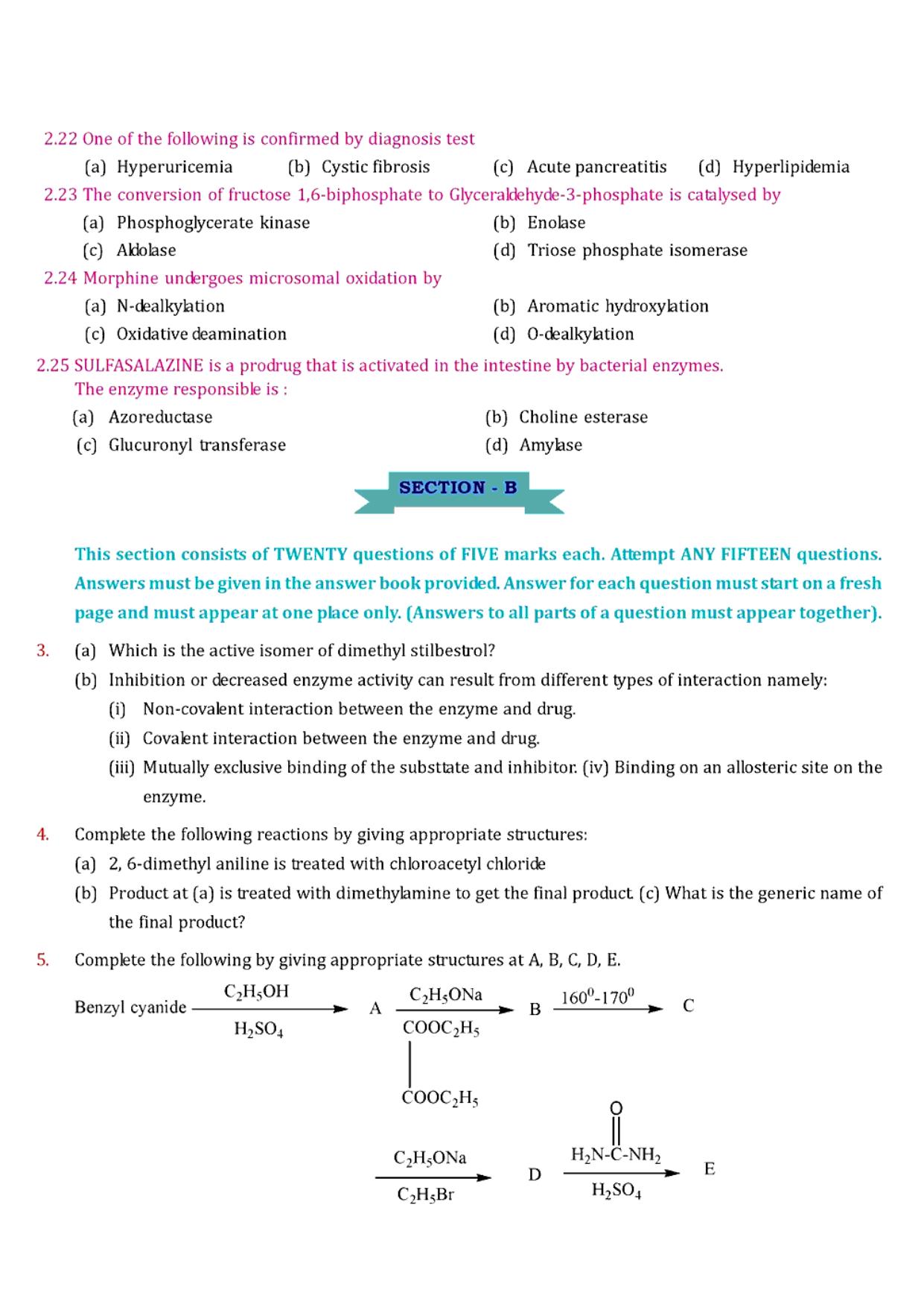 GPAT 2001 Question Paper with Answer Key - Page 6