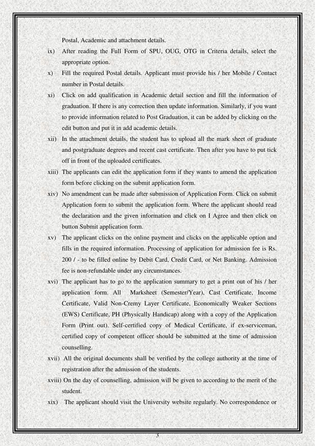 Sardar Patel University, Vallabh Vidyanagar 2020-21 (Prospectus) - Page 3