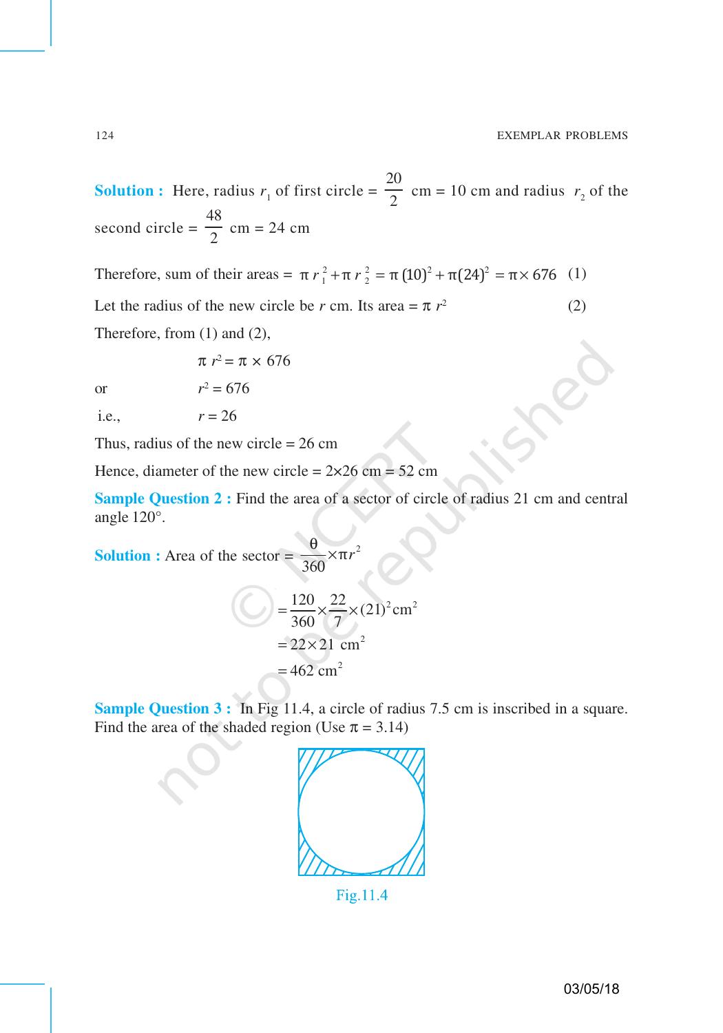 NCERT Exemplar Book for Class 10 Maths: Chapter 11 Areas related to Circles - Page 6
