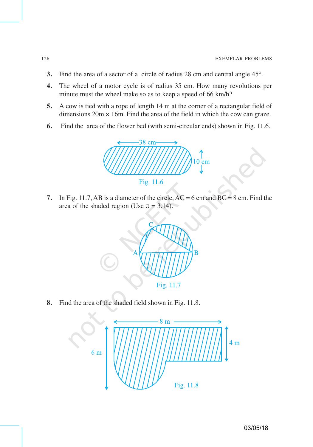 NCERT Exemplar Book for Class 10 Maths: Chapter 11 Areas related to Circles - Page 8