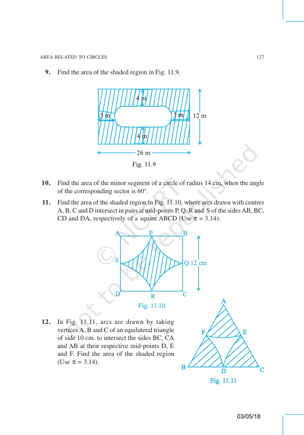 NCERT Exemplar Book for Class 10 Maths: Chapter 11 Areas related to Circles - Page 9