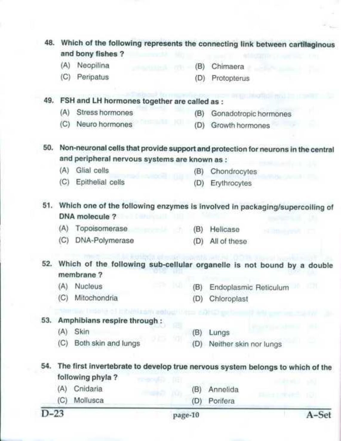 PU CET UG 2017 MSc (Environment Science) Question Paper - Page 9