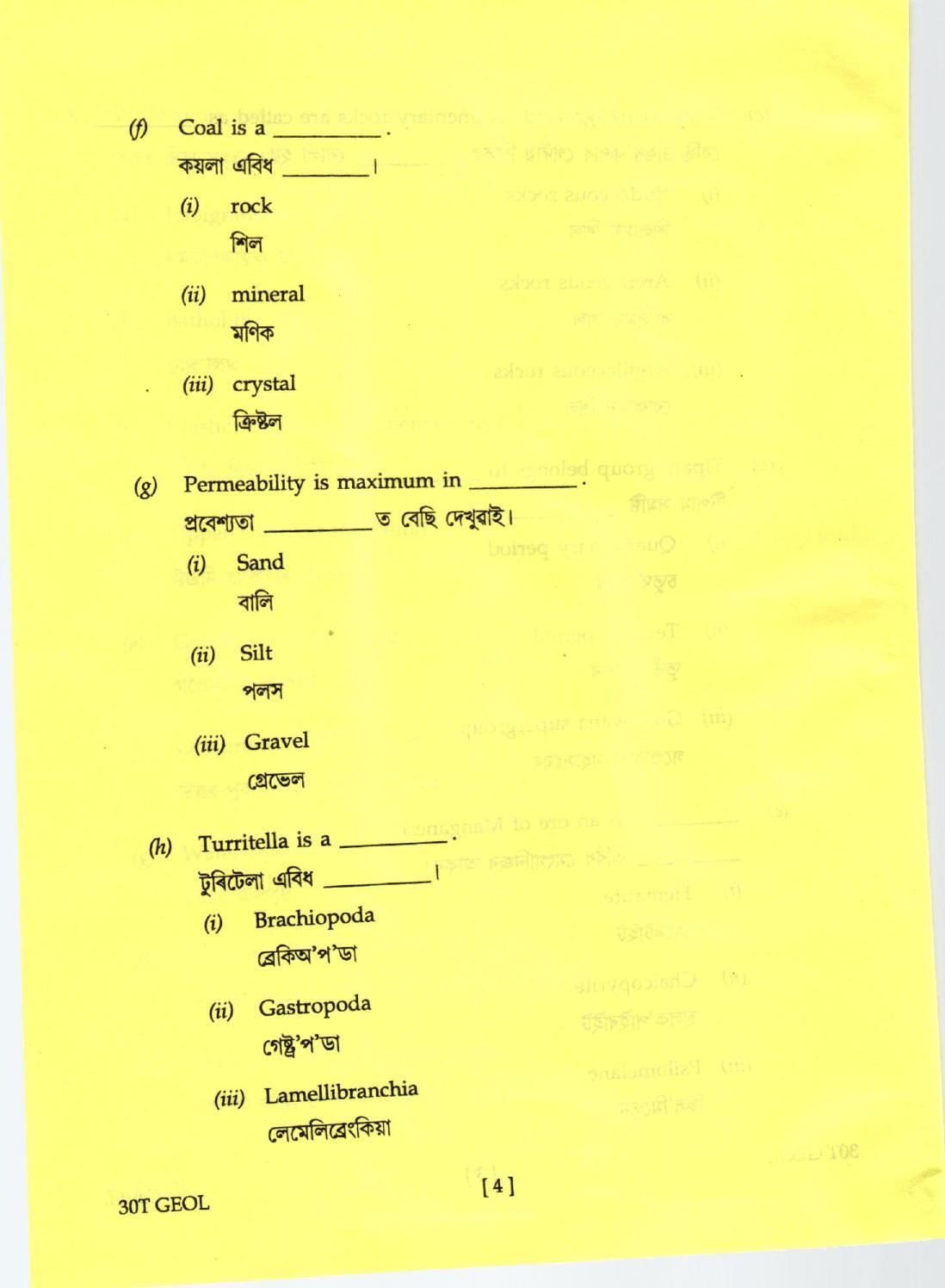 AHSEC Class 12 Geology Question Papers 2020 - Page 4