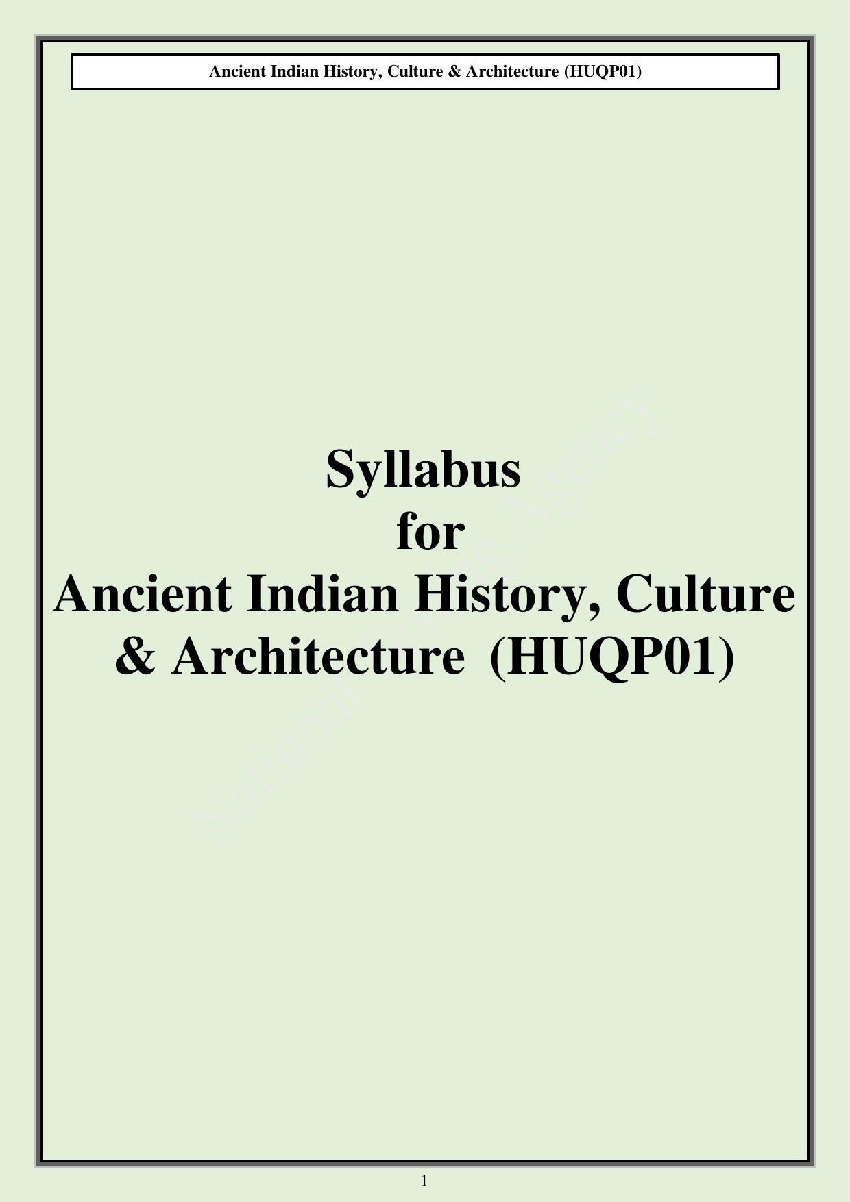 CUET PG Humanities Syllabus - Page 1