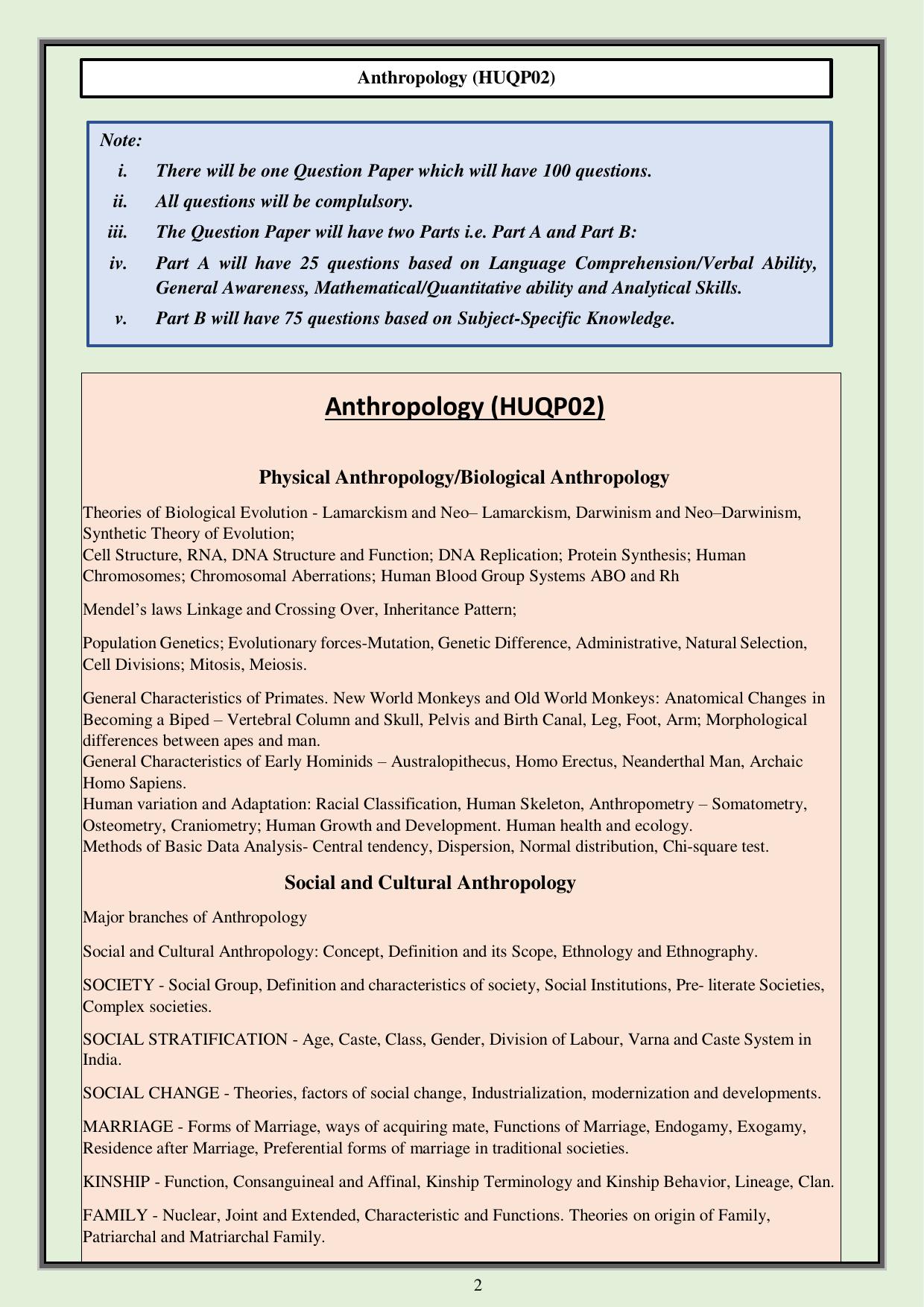 CUET PG Humanities Syllabus - Page 4