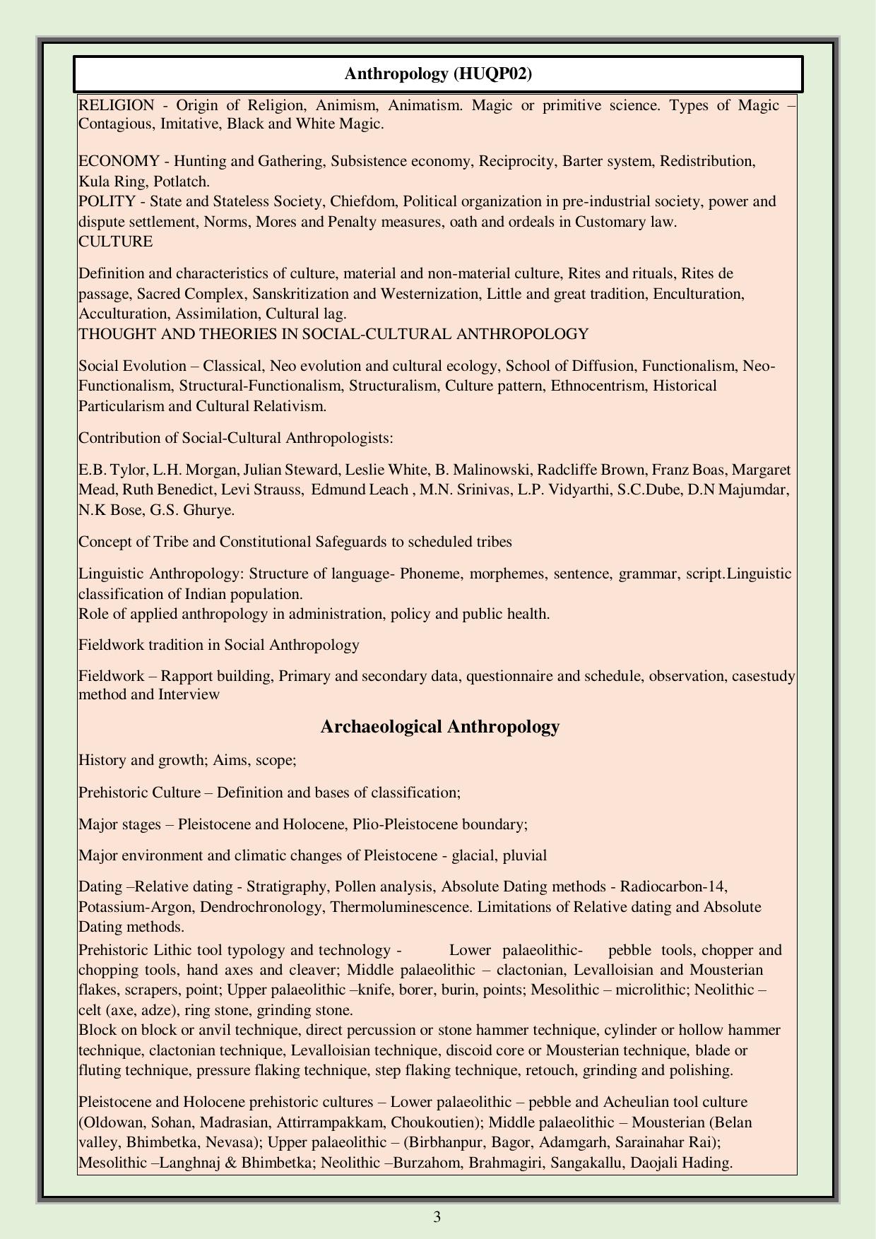 CUET PG Humanities Syllabus - Page 5
