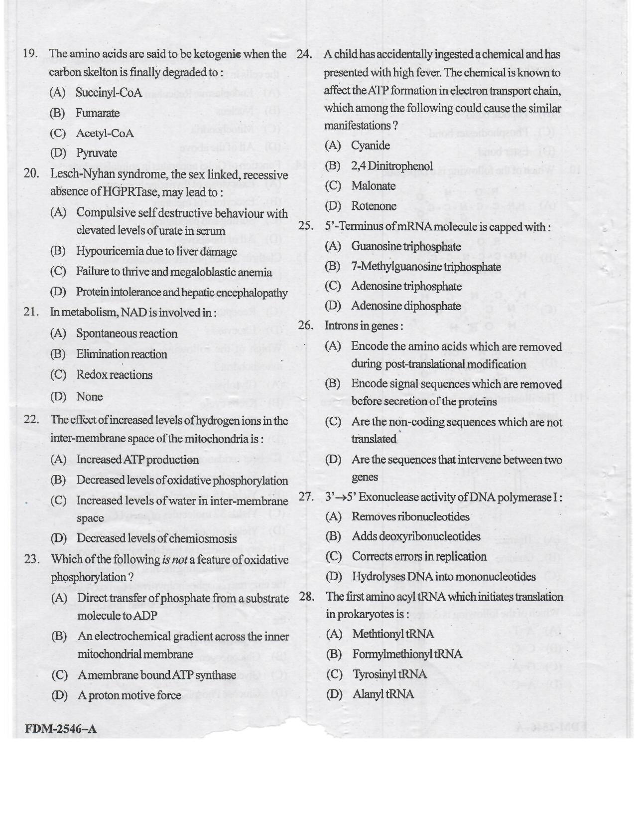 KUET 2023 M.Sc. BioTechnology Question Paper - Page 16