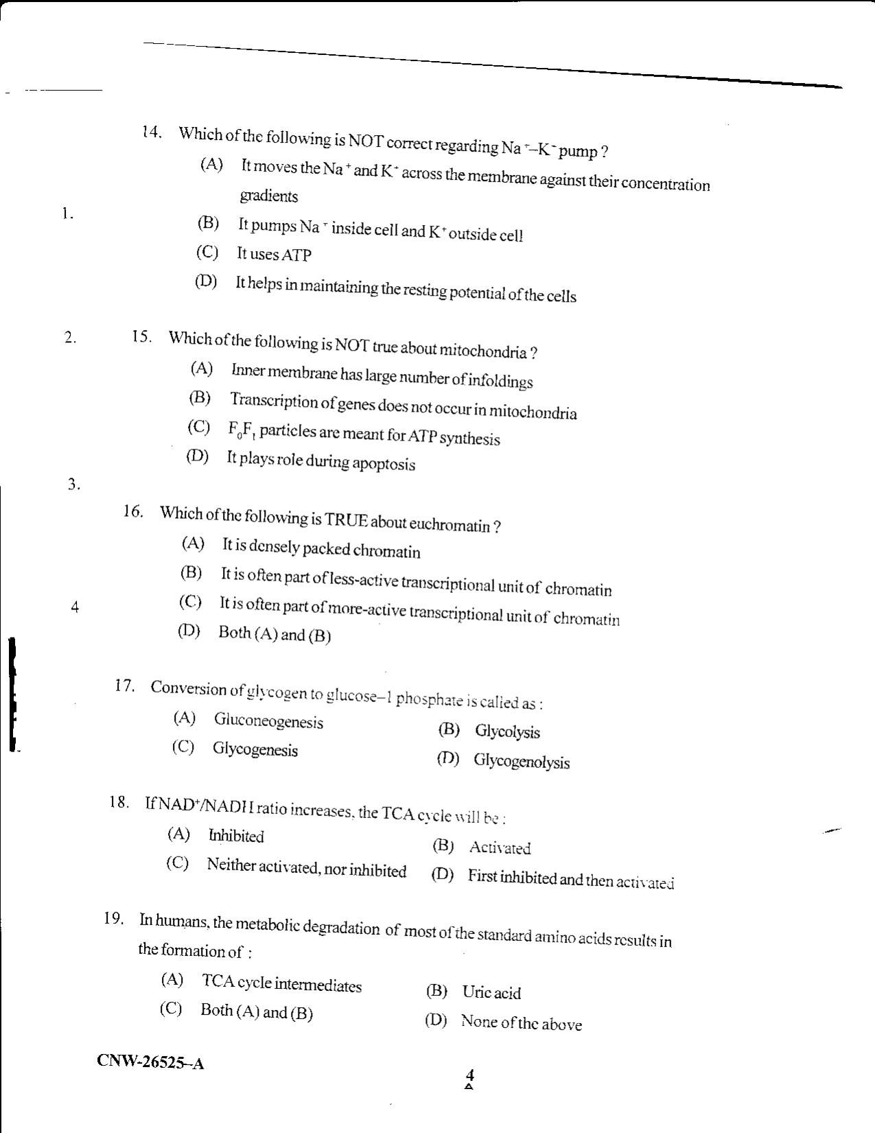 KUET 2023 M.Sc. BioTechnology Question Paper - Page 38