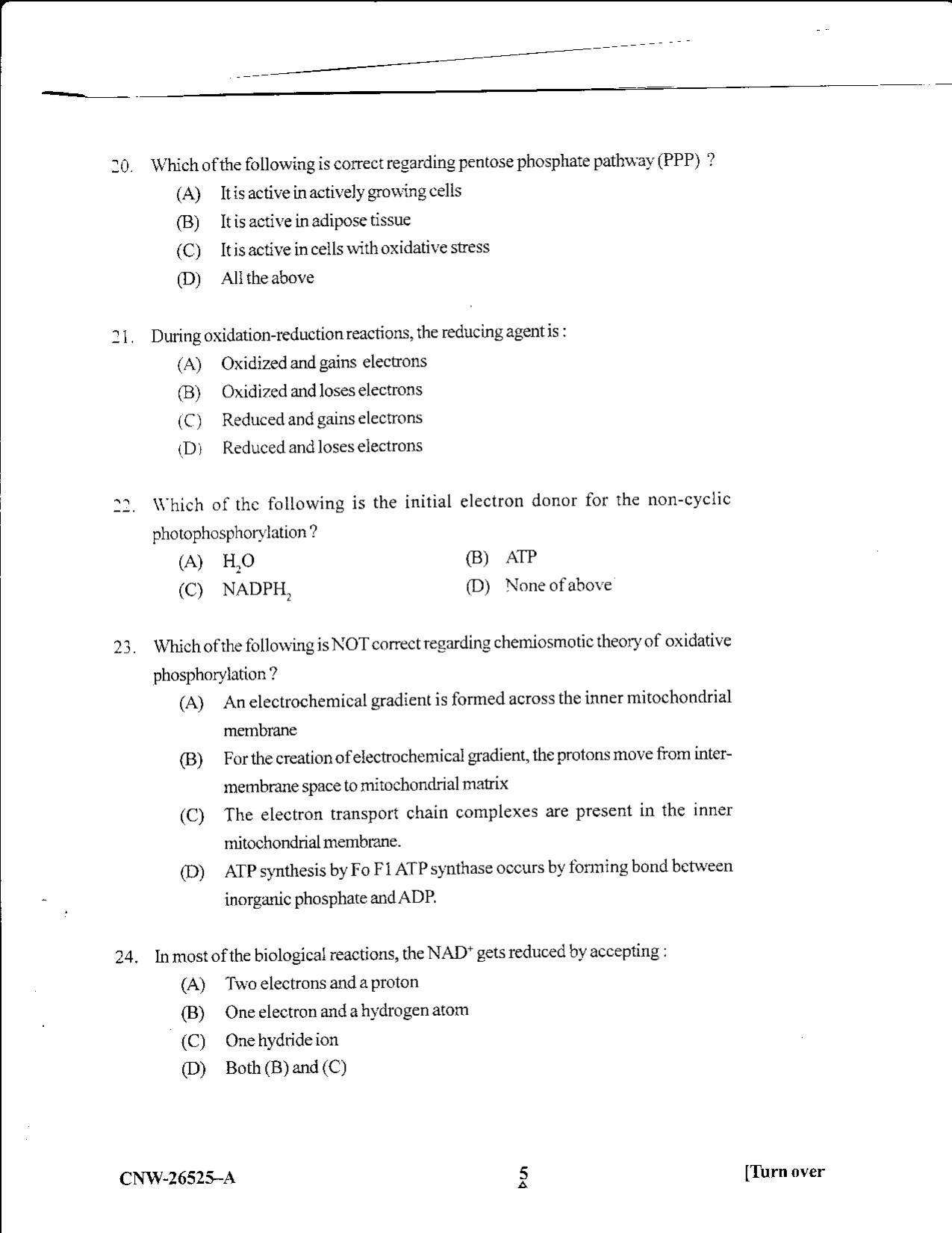KUET 2023 M.Sc. BioTechnology Question Paper - Page 39