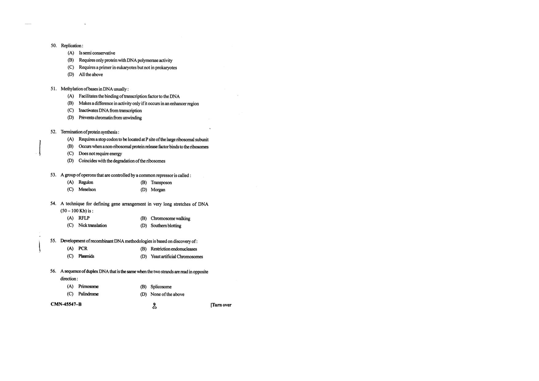 KUET 2023 M.Sc. BioTechnology Question Paper - Page 73