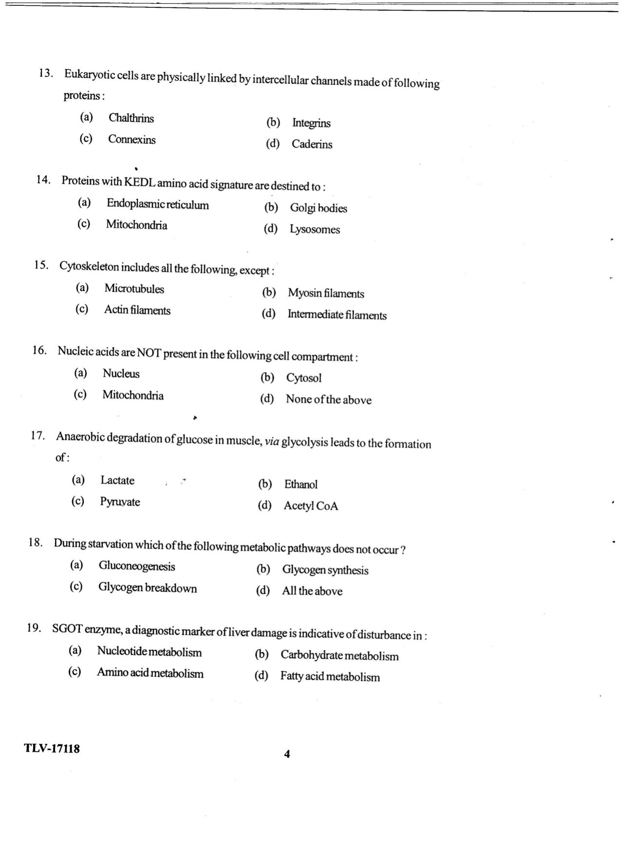 KUET 2023 M.Sc. BioTechnology Question Paper - Page 87