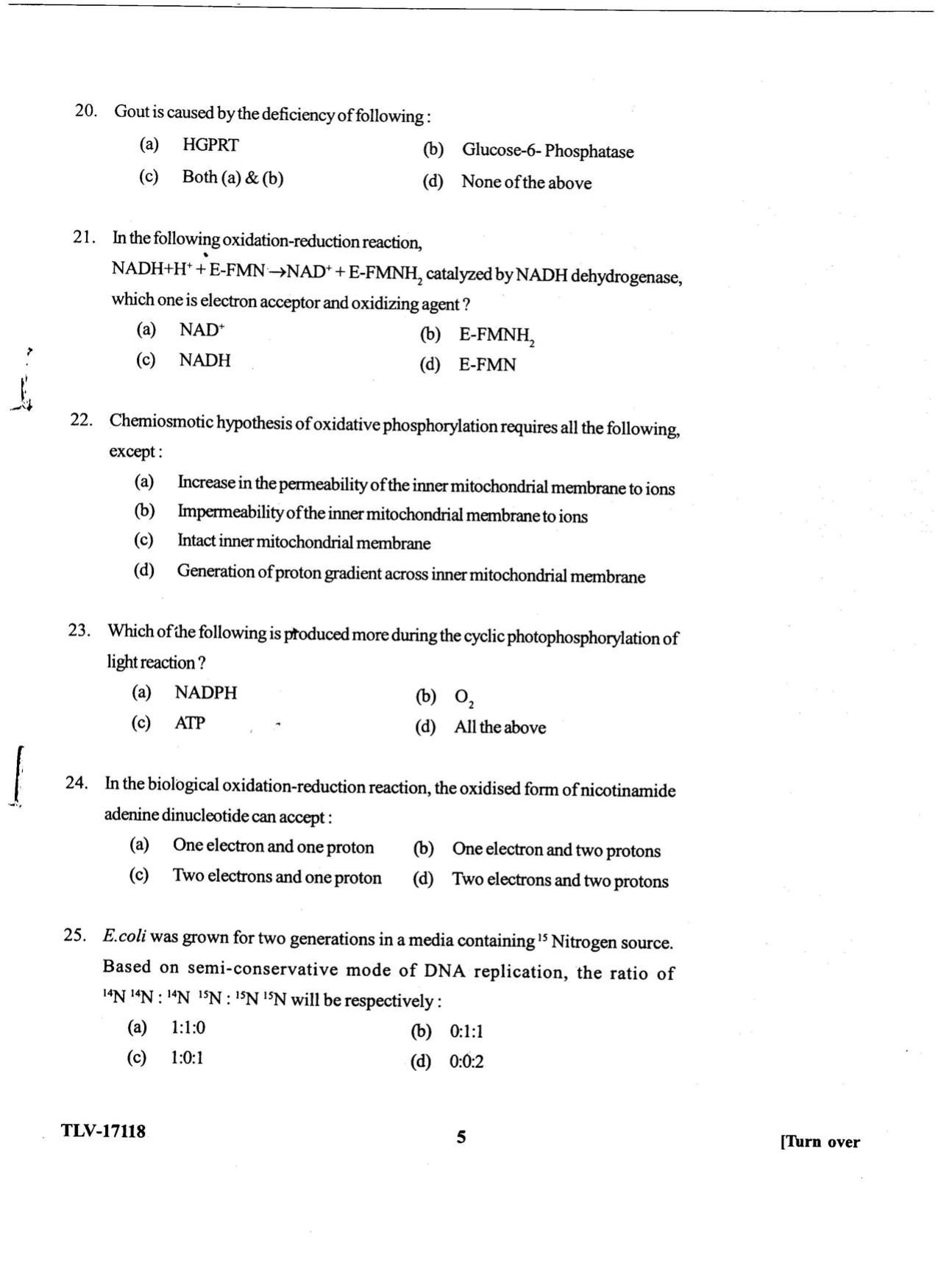 KUET 2023 M.Sc. BioTechnology Question Paper - Page 88