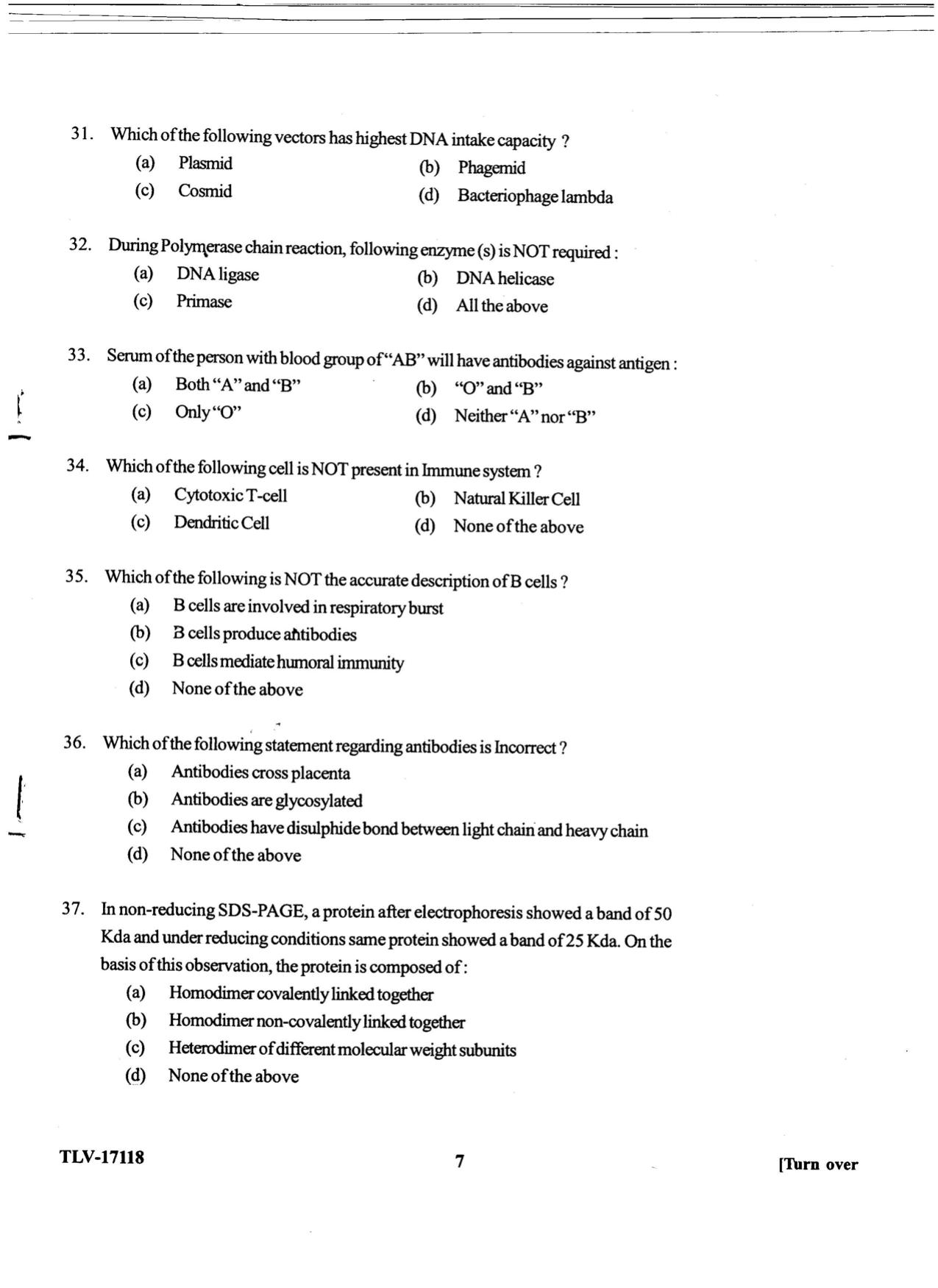 KUET 2023 M.Sc. BioTechnology Question Paper - Page 90
