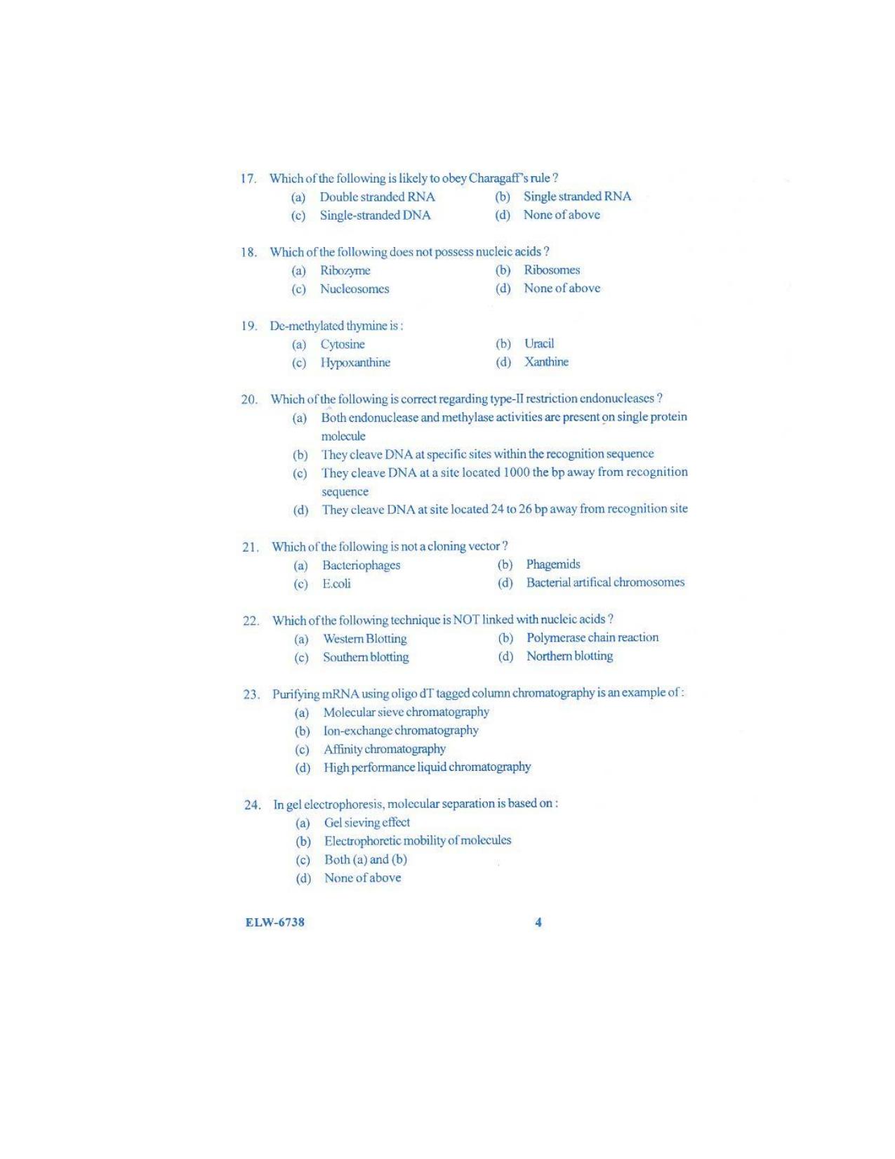 KUET 2023 M.Sc. BioTechnology Question Paper - Page 96