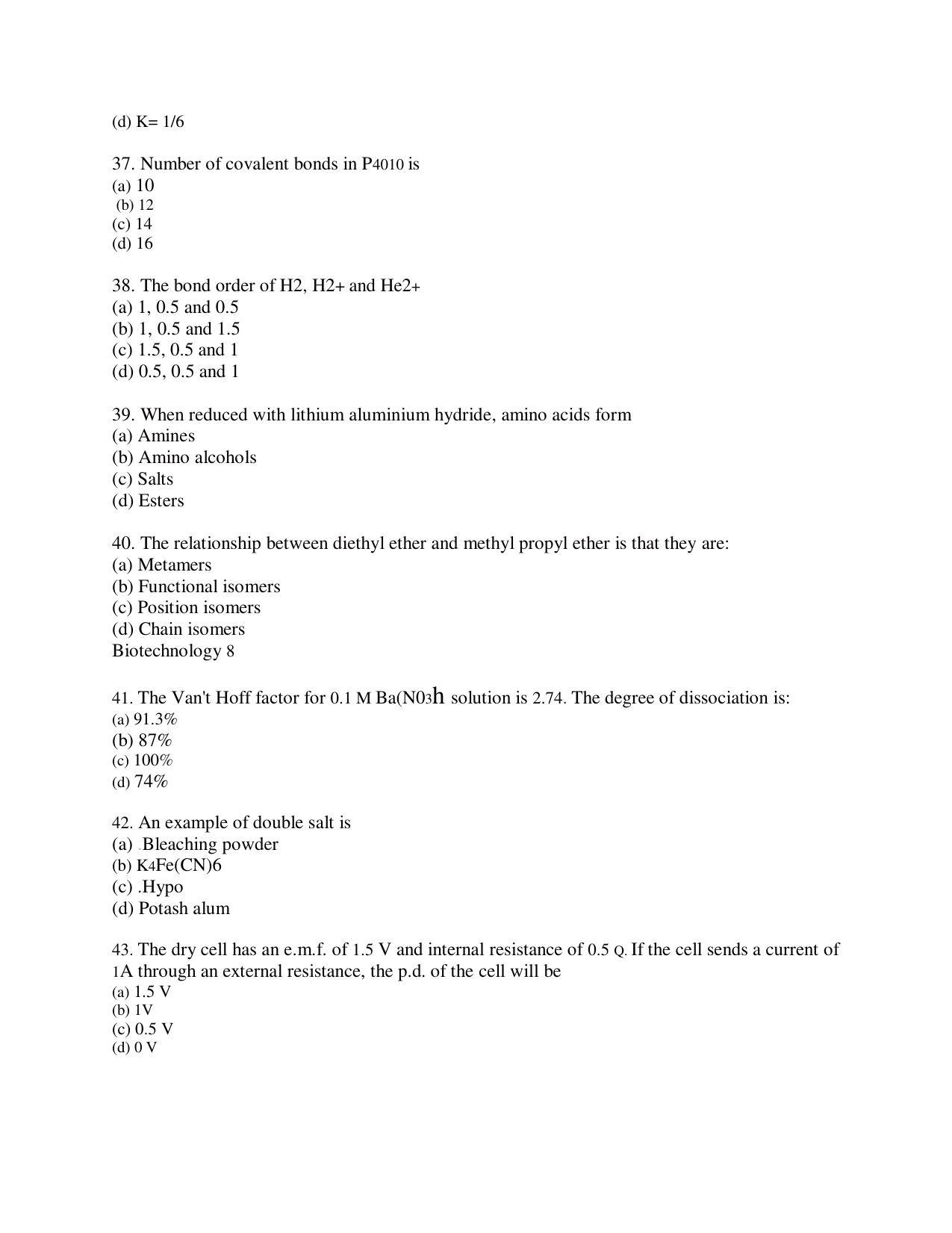 KUET 2023 M.Sc. BioTechnology Question Paper - Page 122