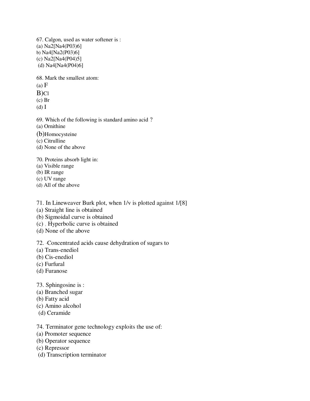 KUET 2023 M.Sc. BioTechnology Question Paper - Page 126