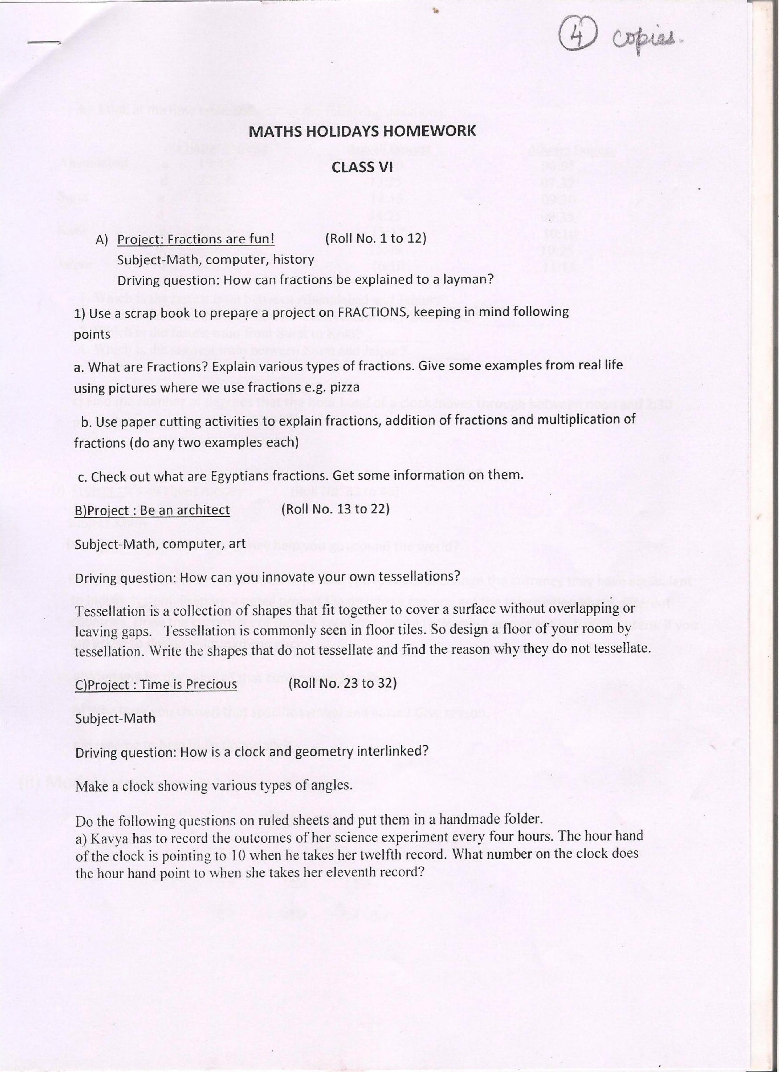 CBSE Worksheets for Class 6 Maths Assignment 16 - Page 1
