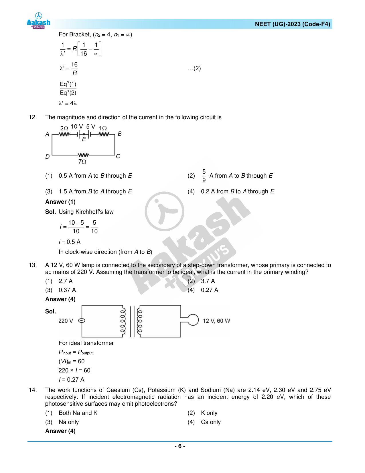 NEET 2023 Question Paper F4 - Page 6