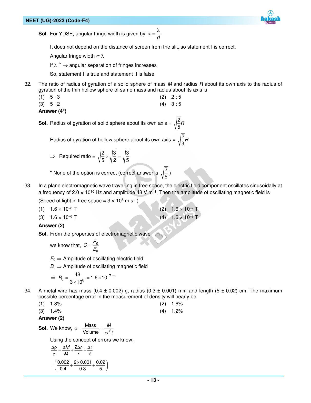NEET 2023 Question Paper F4 - Page 13
