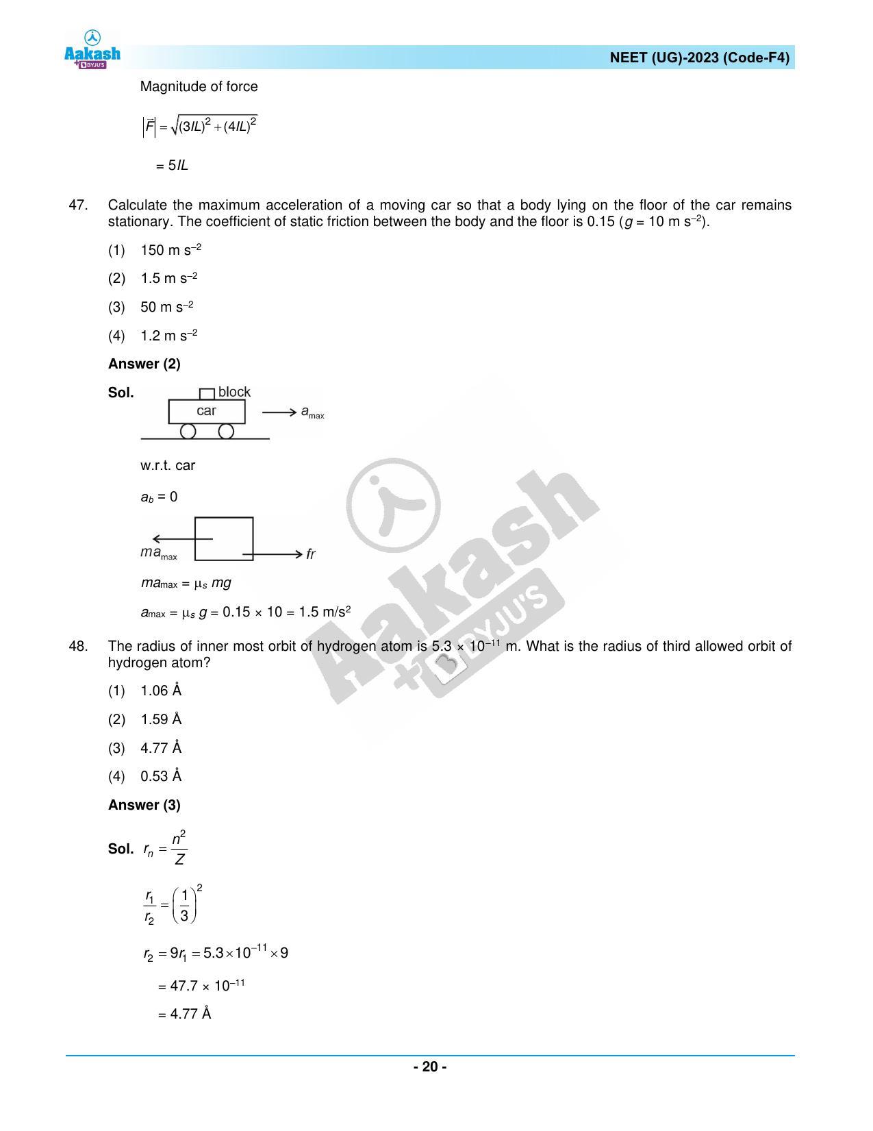NEET 2023 Question Paper F4 - Page 20