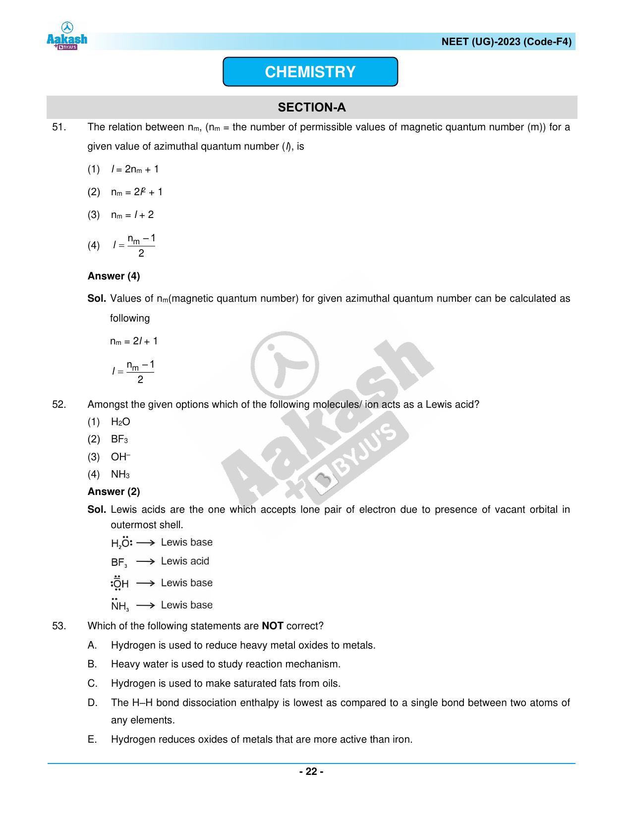 NEET 2023 Question Paper F4 - Page 22