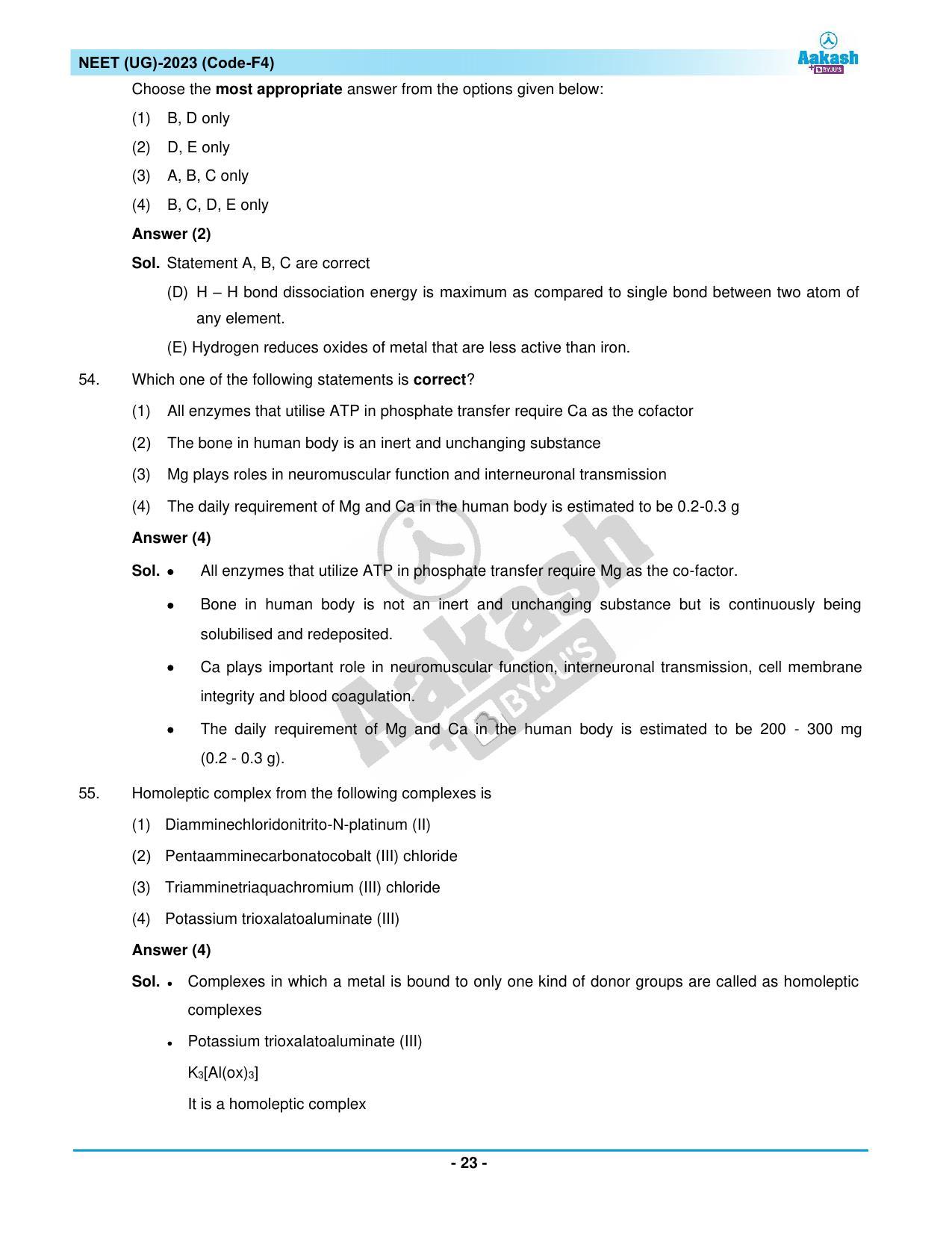 NEET 2023 Question Paper F4 - Page 23