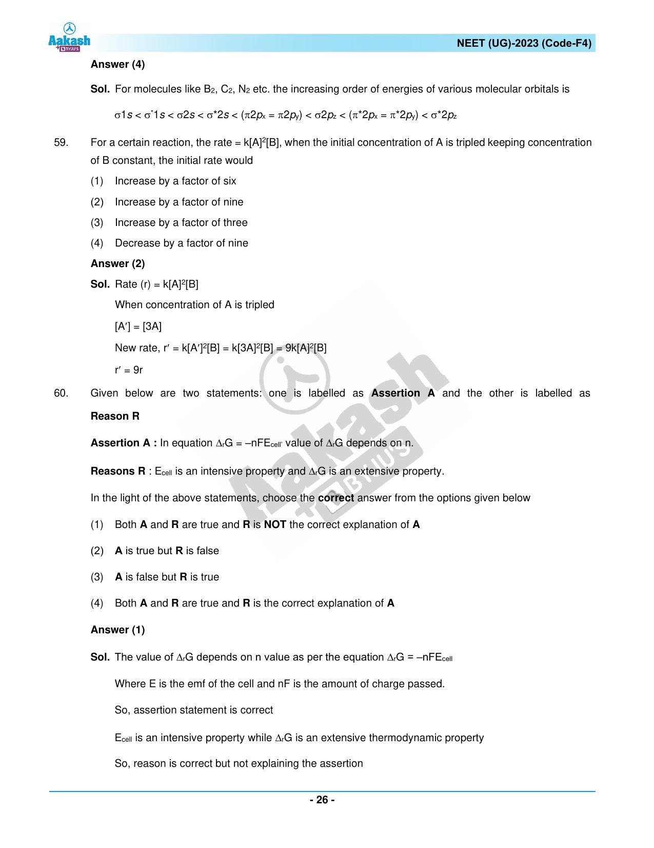 NEET 2023 Question Paper F4 - Page 26