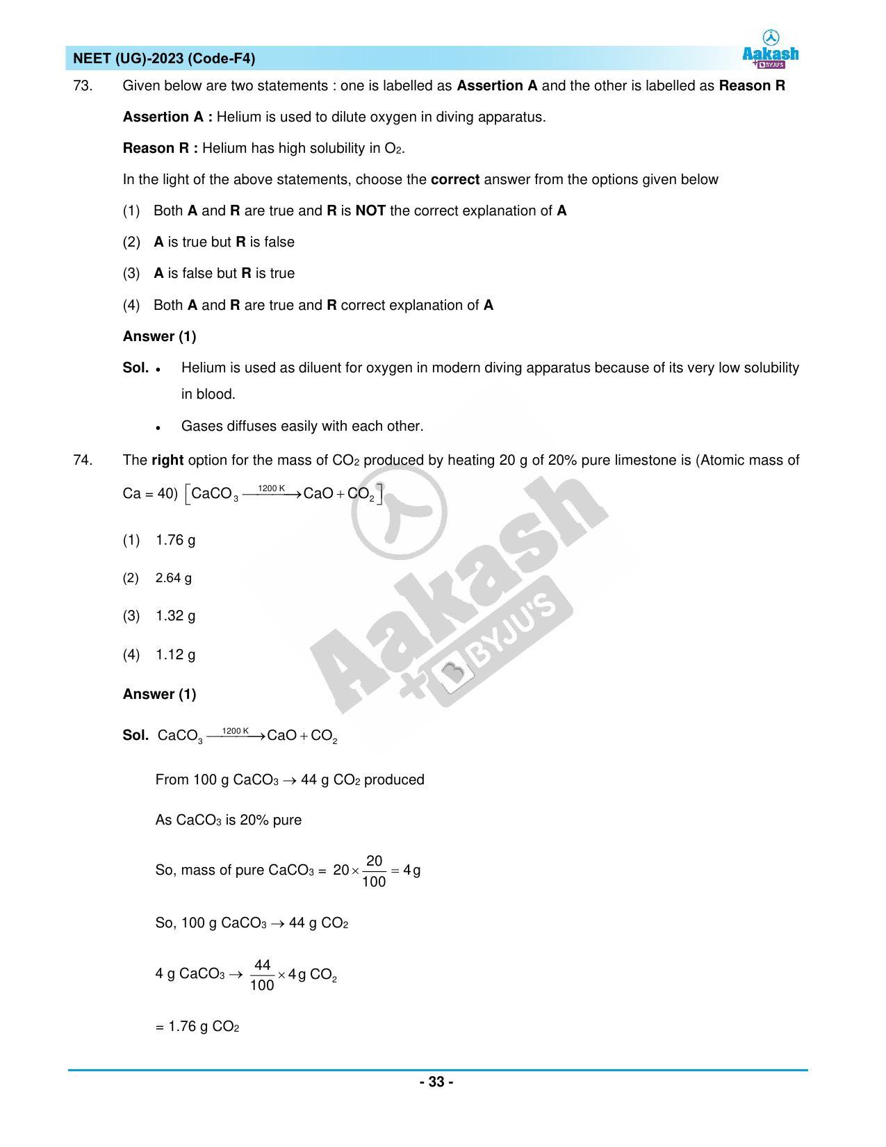 NEET 2023 Question Paper F4 - Page 33