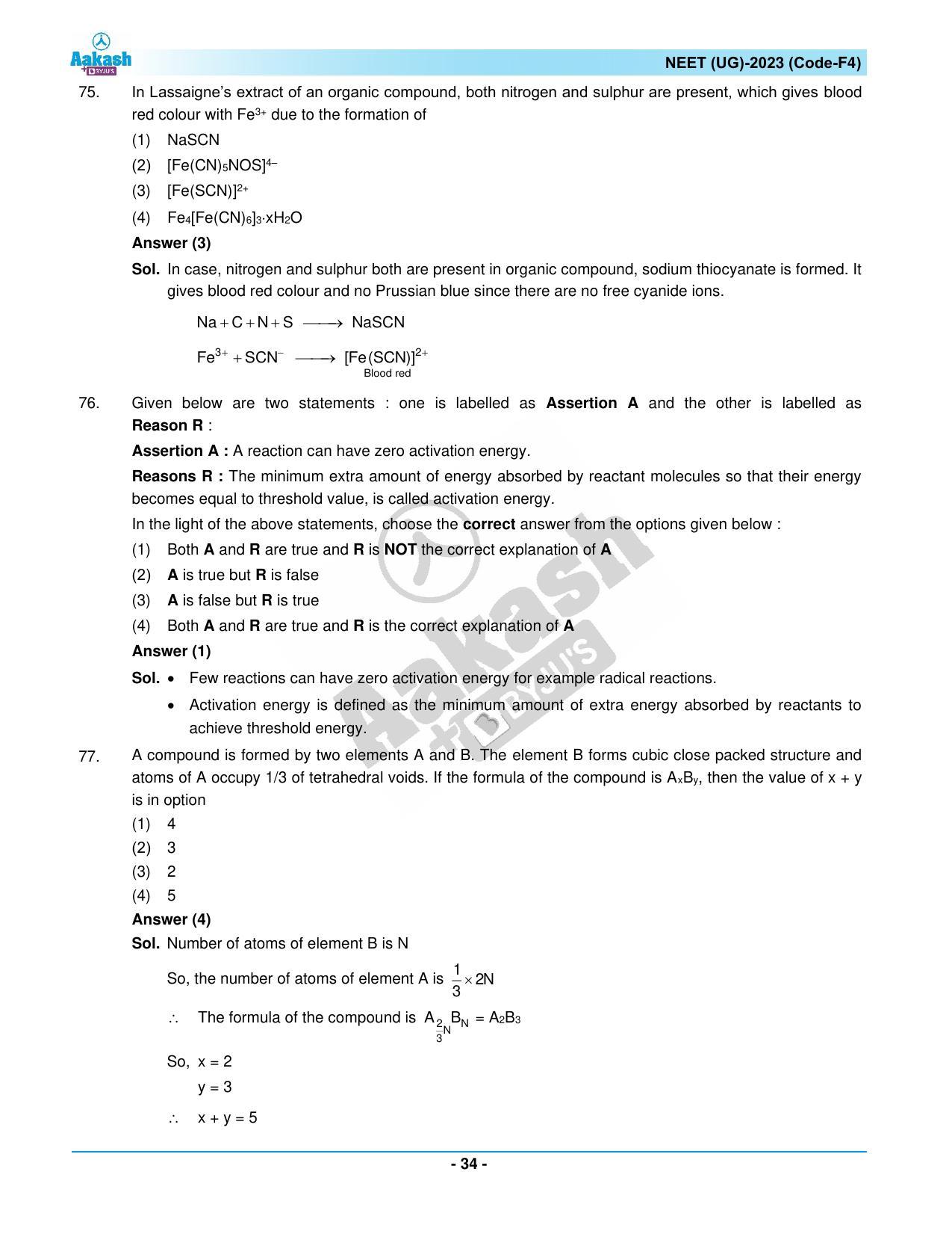 NEET 2023 Question Paper F4 - Page 34