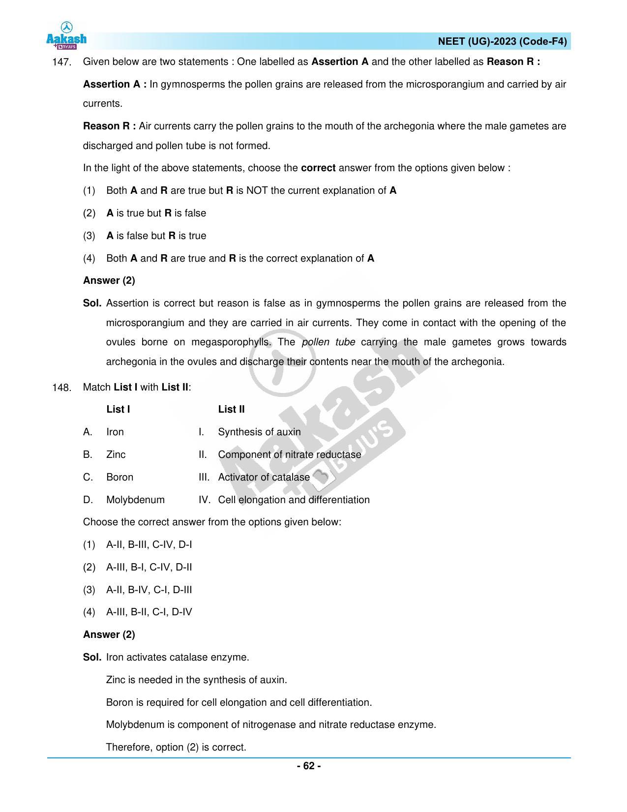 NEET 2023 Question Paper F4 - Page 62