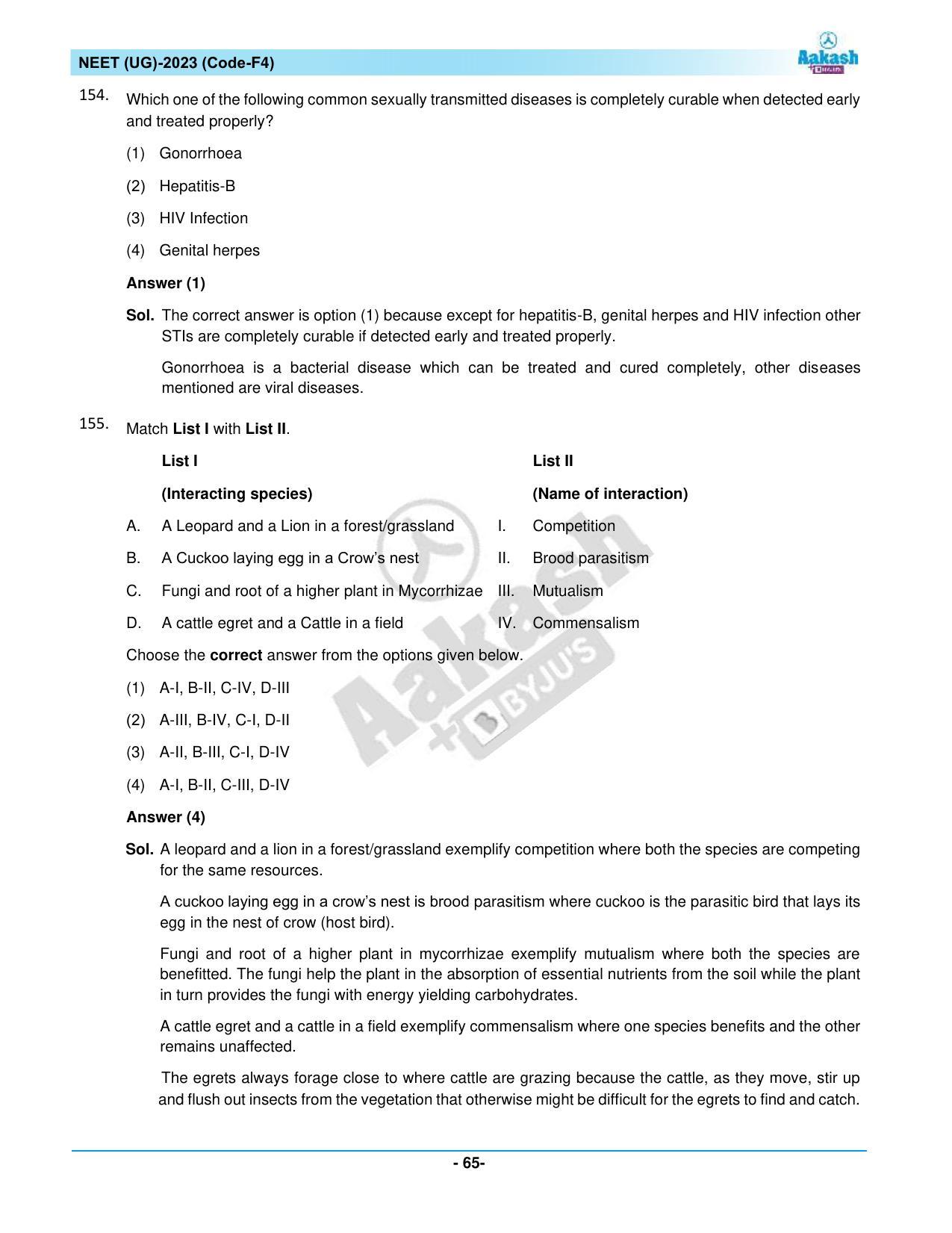 NEET 2023 Question Paper F4 - Page 65