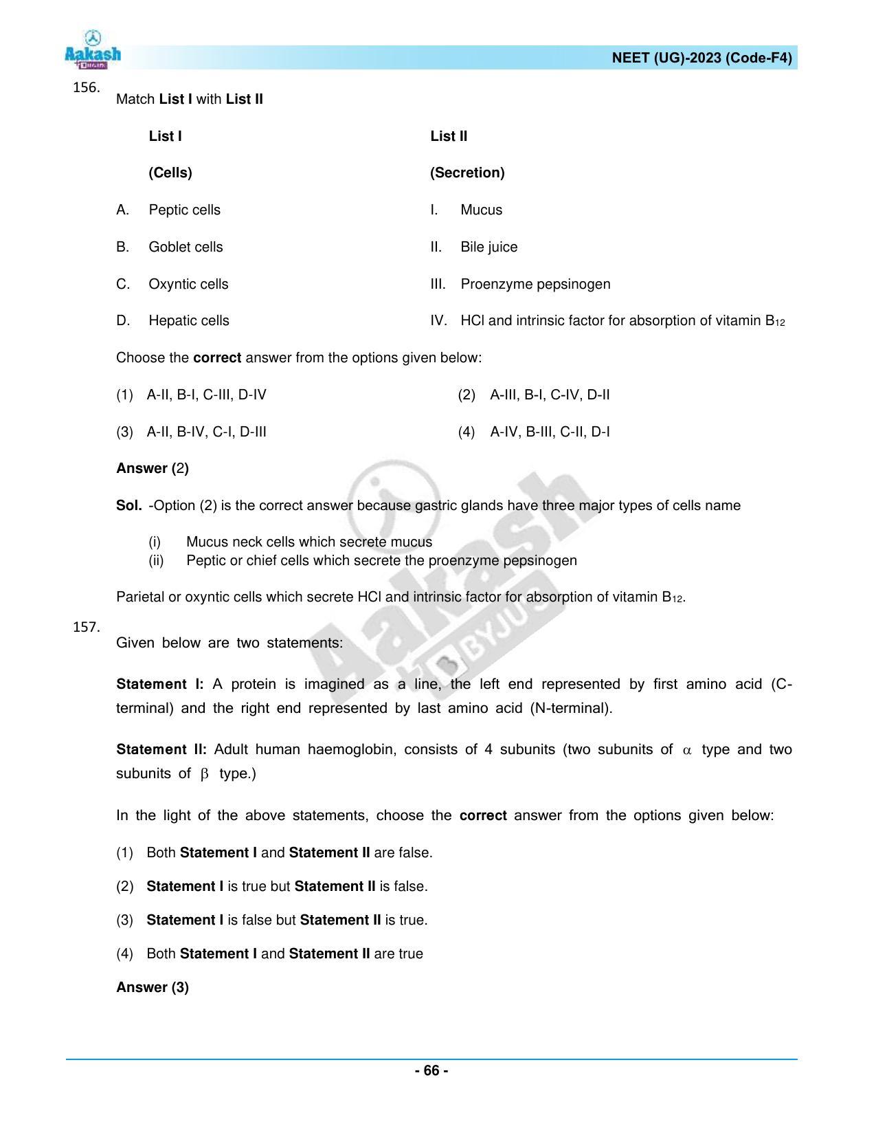 NEET 2023 Question Paper F4 - Page 66