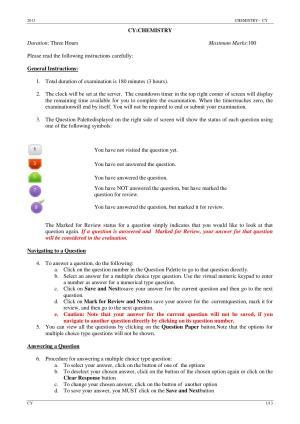 GATE 2013 Chemistry (CY) Question Paper with Answer Key