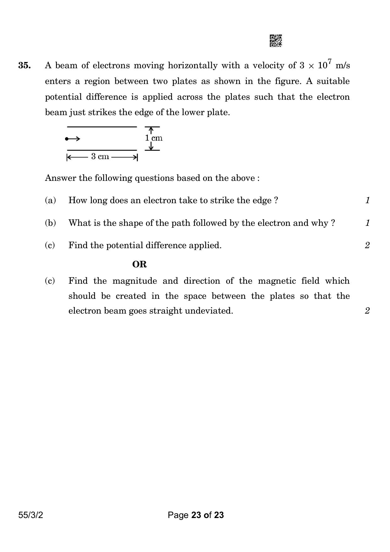 CBSE Class 12 55-3-2 Physics 2023 Question Paper - Page 23